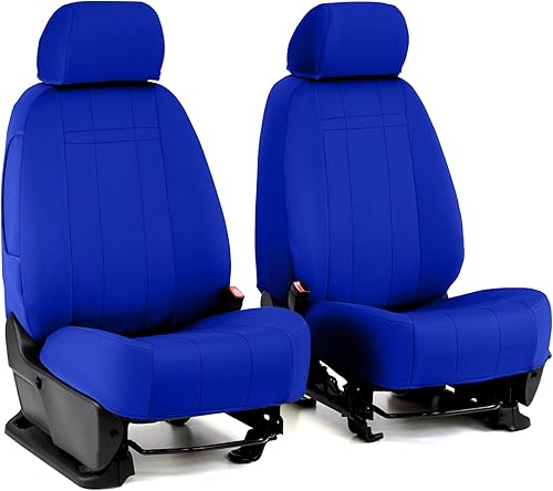 Asientos delanteros ShearComfort - Fundas de asiento de neopreno personalizadas para Ford Focus (2013-2018) en color azul sólido para cubos