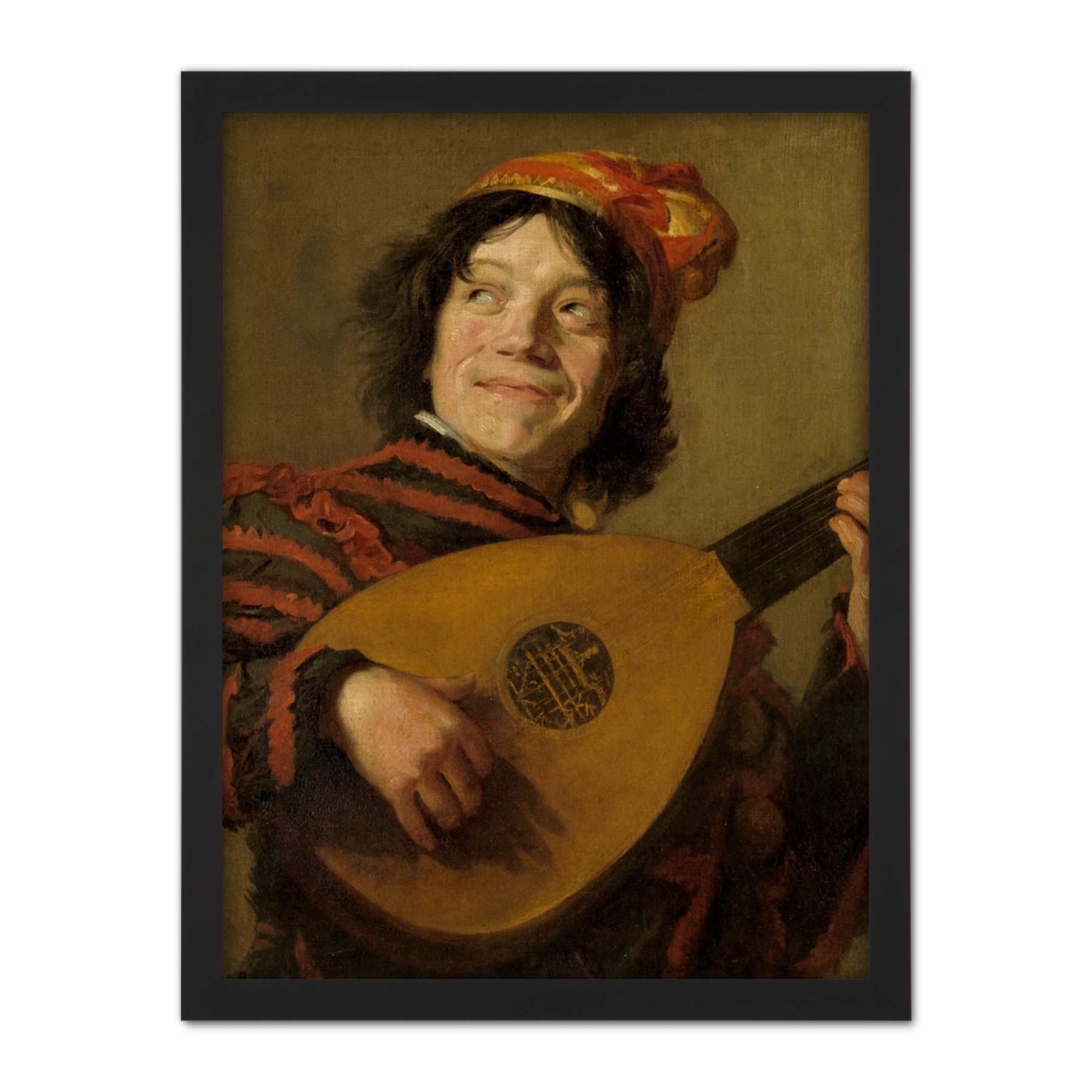 Artery8 Frans Hals The Lute Player Painting Artwork Framed Wall Art Print 18X24 Inch