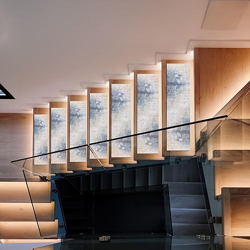 Miniatura 7 de TUOJINRUIDA Juego de 13 alfombras de goma para peldaños de madera de 8 x 30 pulgadas, alfombras antideslizantes de poliuretano con respaldo de goma