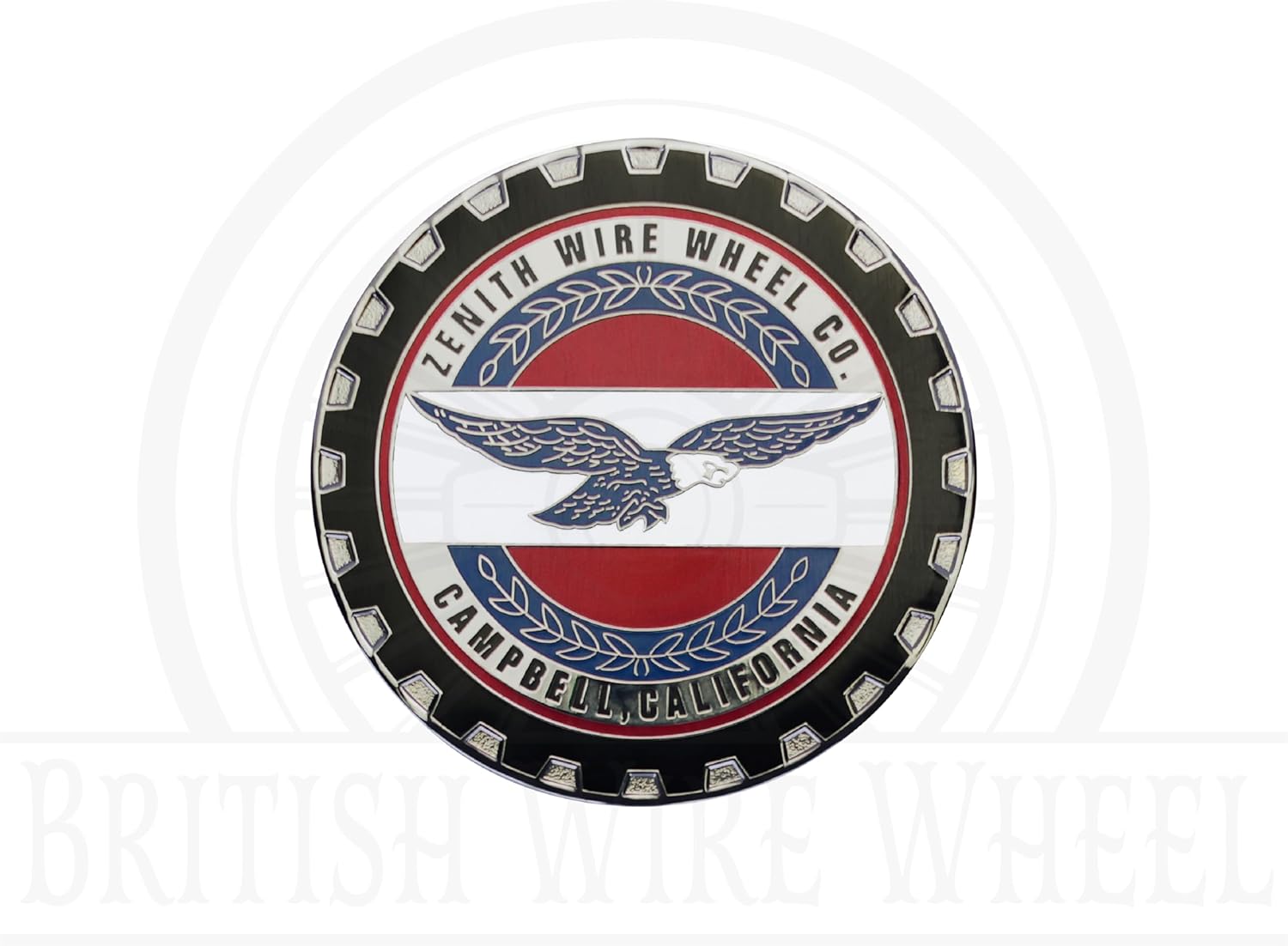 Zenith Chrome Metal Wheel Chip Emblems (Set of 4) | Triple Chrome Plated Solid Metal Wheel Chip Emblems, 2.25" | for Lowriders with Cut or Recessed Knock Off Spinner Caps