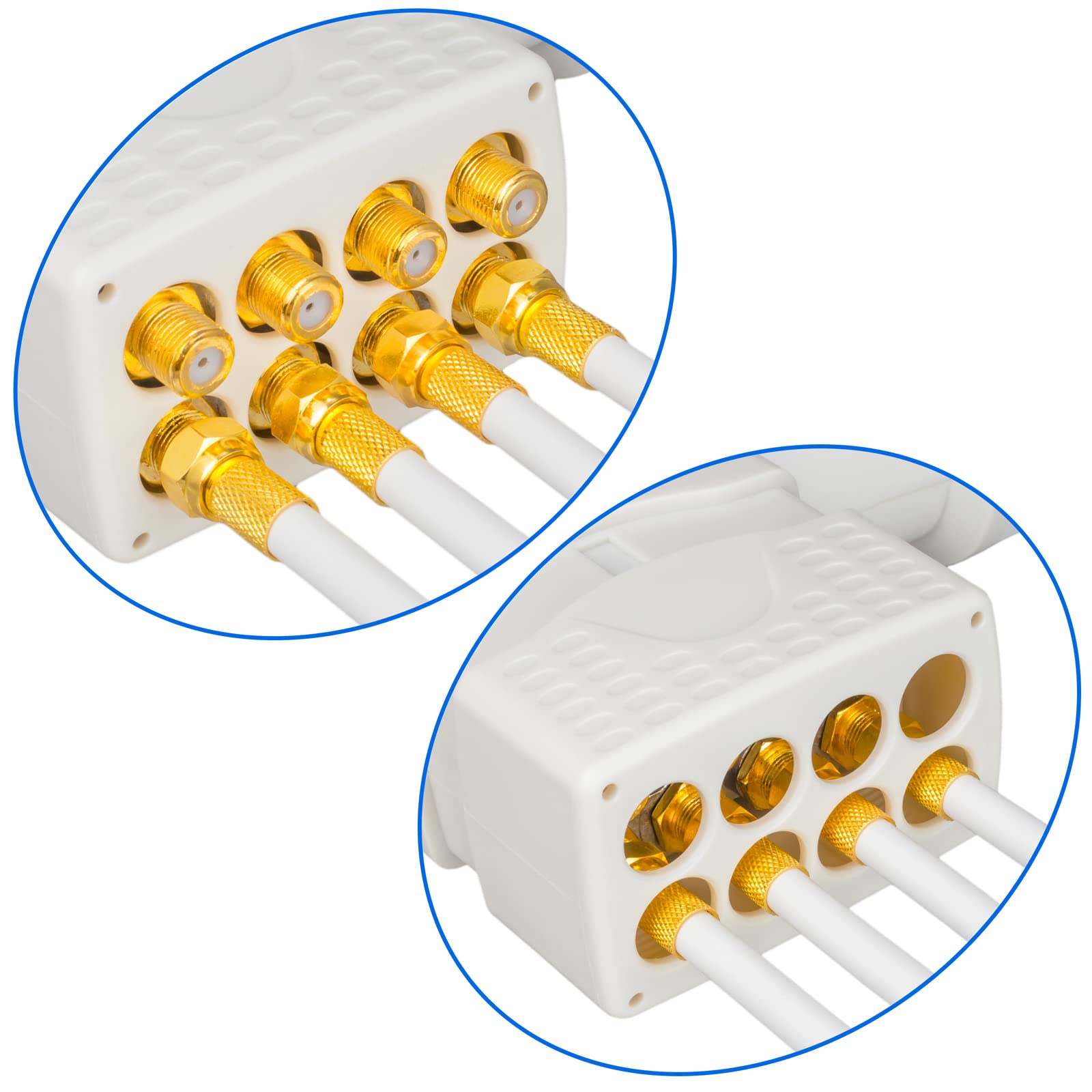 HB-DIGITAL Octo LNB LNC 8 participantes Direct Full HD TV 3D 4K UHD + contactos chapados en Oro + protección climática (Extensible) con 16 F-Plug chapados en Oro Gratis