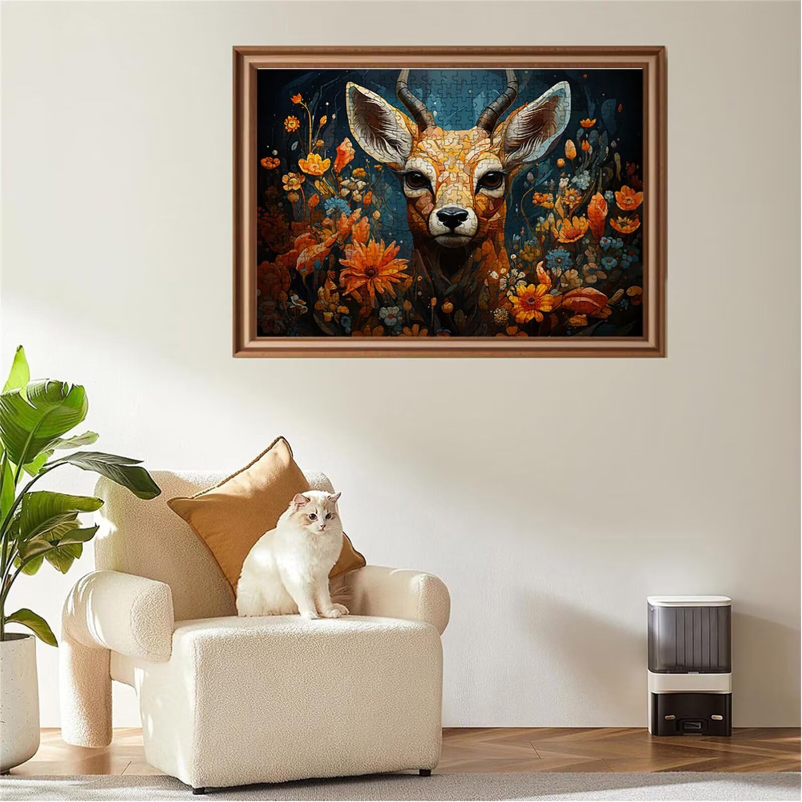Puzzle 2000 sztuk jeleń puzzle kwiat układanki drewniane, klasyczne dla dorosłych diY gra wyzwanie idealnie pasują między nimi literami z tyłu Wysokiej jakości układanki dla dzieci i dorosłych wiek 14
