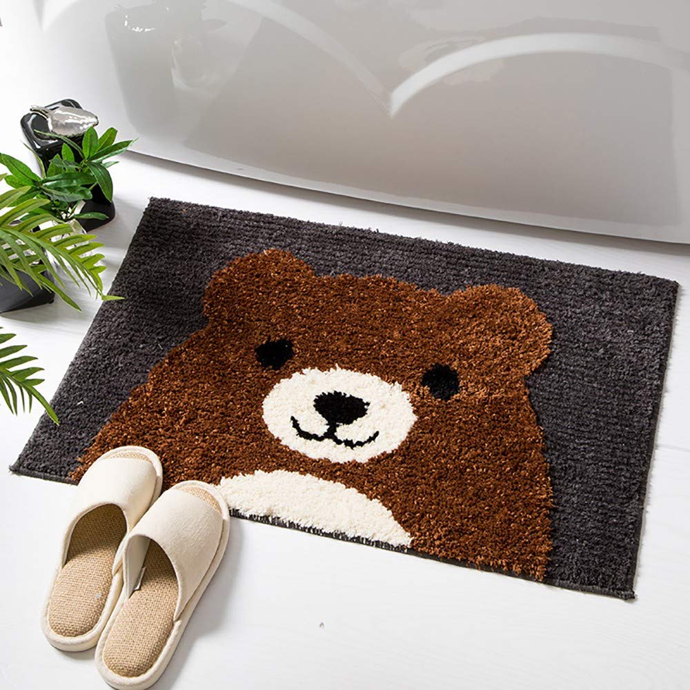 Alfombra de baño Cocina Mascota Alfombrilla De Baño Antideslizante Multifuncional Felpa Microfibra Chenille Suave Cómoda Y Súper Absorbente(Patrón Animal Lindo)