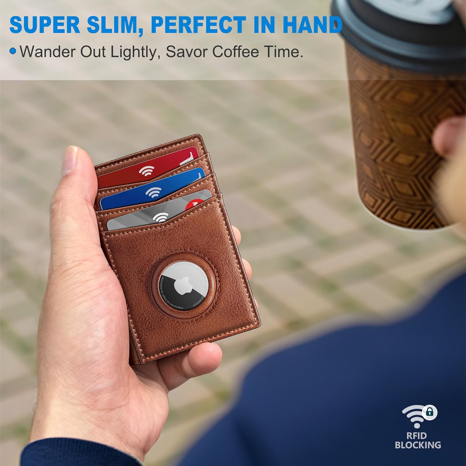 Airtag Slim Leather Wallet for Men - 12-Card Capacity, Magnetic Closure, Money Clip & Simplified Bill Compartment, RFID Blocking (4.3" x 3.0") | Gift Boxed - Image 9