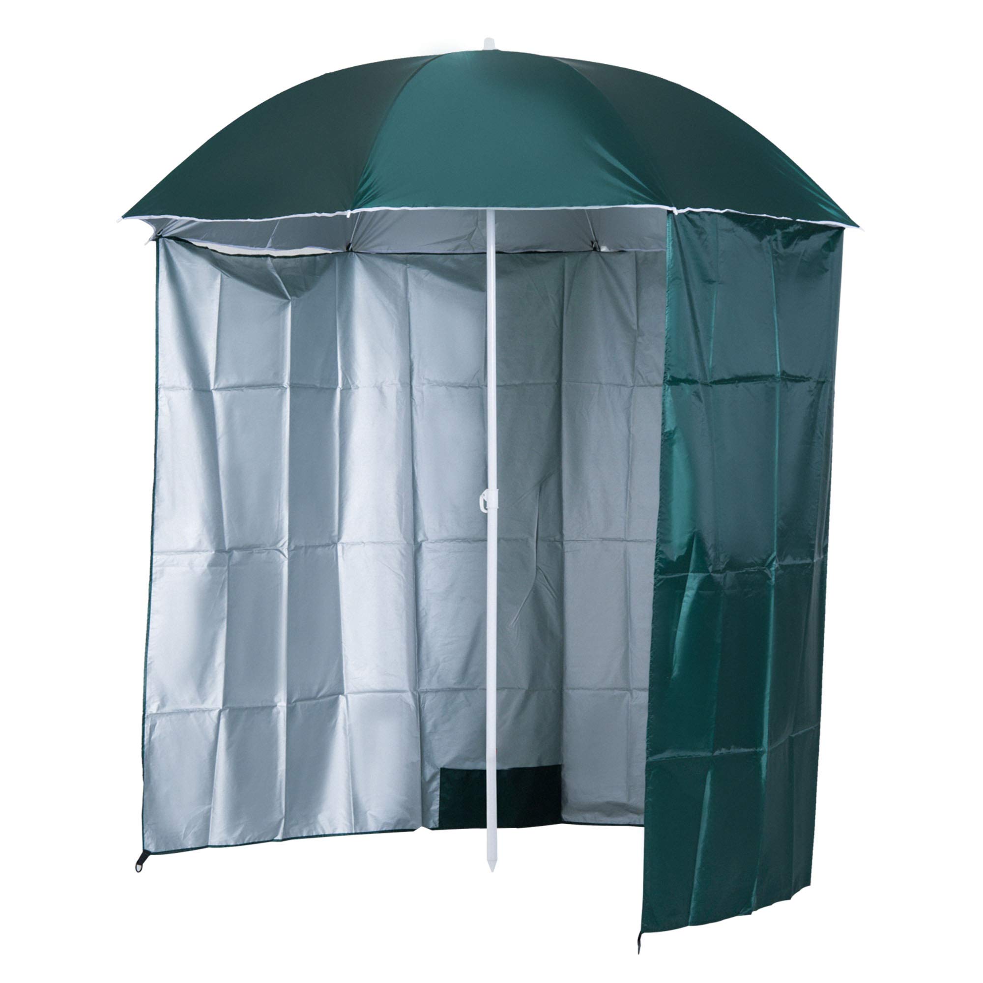 Outsunny Sombrilla de playa con arco, 2,2 m, con laterales y bolsa de transporte