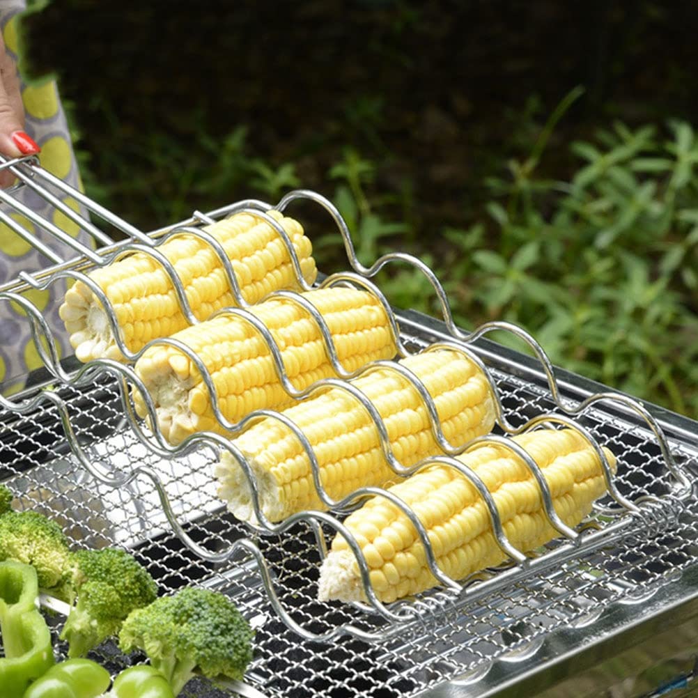 Grill kukurydziany Grillowanie Uchwyt na grilla Akcesoria do stojaków na grilla Klips do grilla rybnego Przenośny stojak na grilla na zewnątrz ze stali nierdzewnej