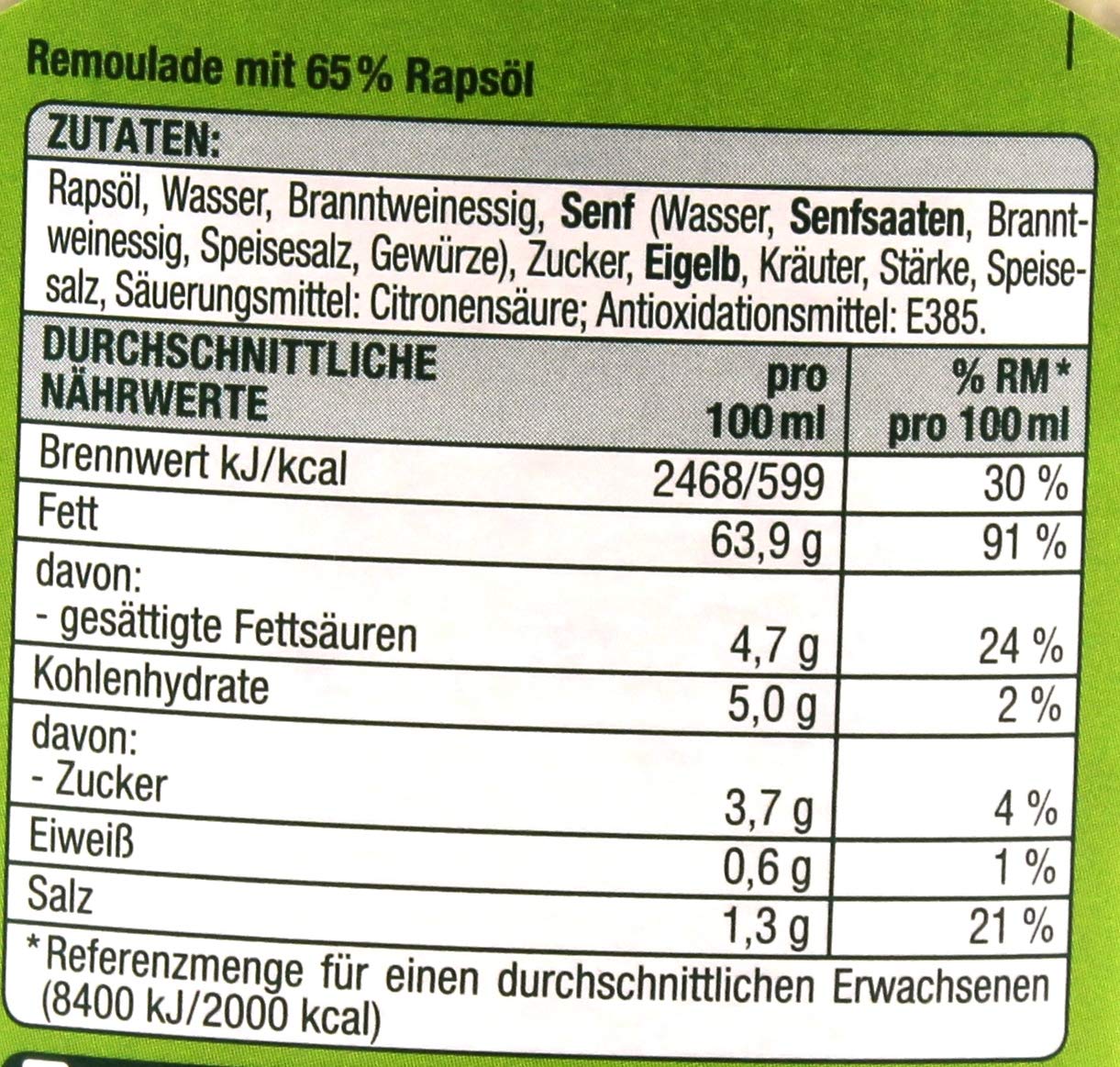 Gut & Günstig Würzige Remoulade, 12er Pack (12 x 500ml)