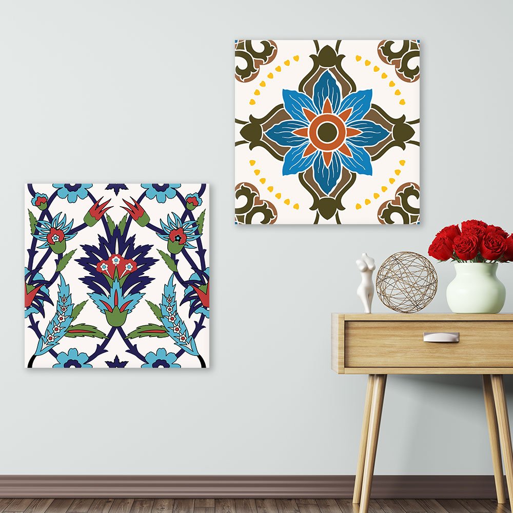 Amazon.co.jp: キャンバス壁アート – 2パネル正方形ジークレー