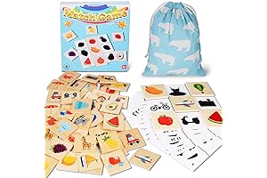 Wooden Shape Matching Game for Toddlers 2-4 Years