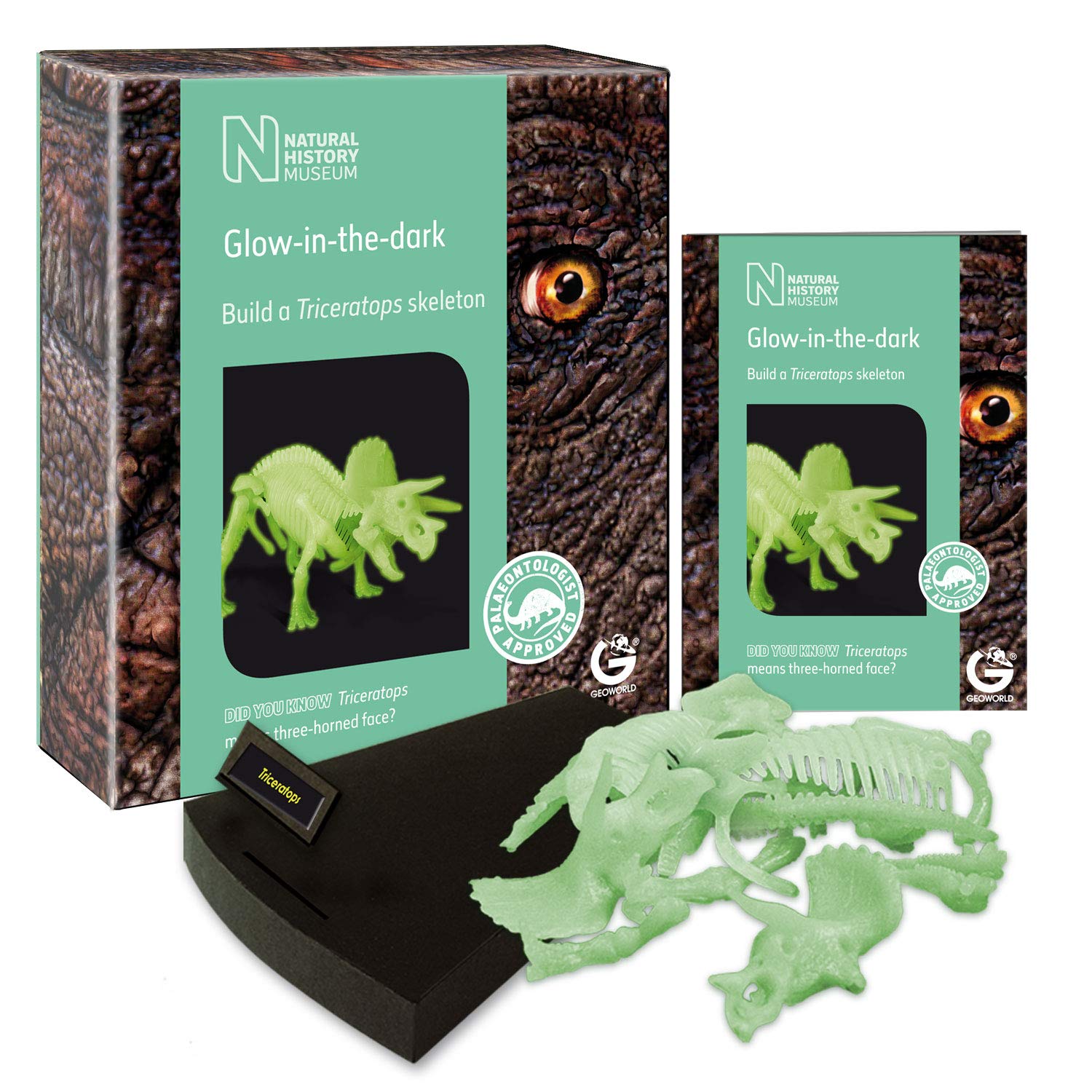 Fab DistributionsNHM-1123 Dinosaur Triceratops-Natural History Museum-Glow in The Dark Toy