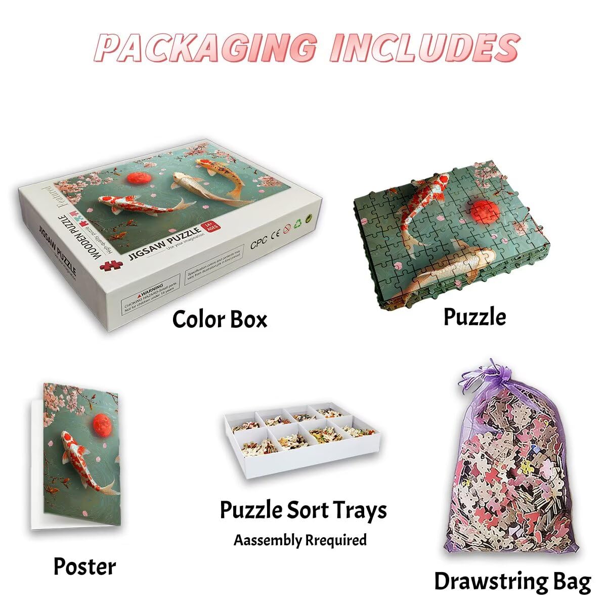Puzzle 1500 sztuk zwierzęta, puzzle ryby, puzzle 1500 dorosłych, puzzle dla dorosłych z pudełkiem prezentowym, wyzwanie drewniane puzzle dla całej rodziny, oryginalne prezenty dla kobiet Decor -2624