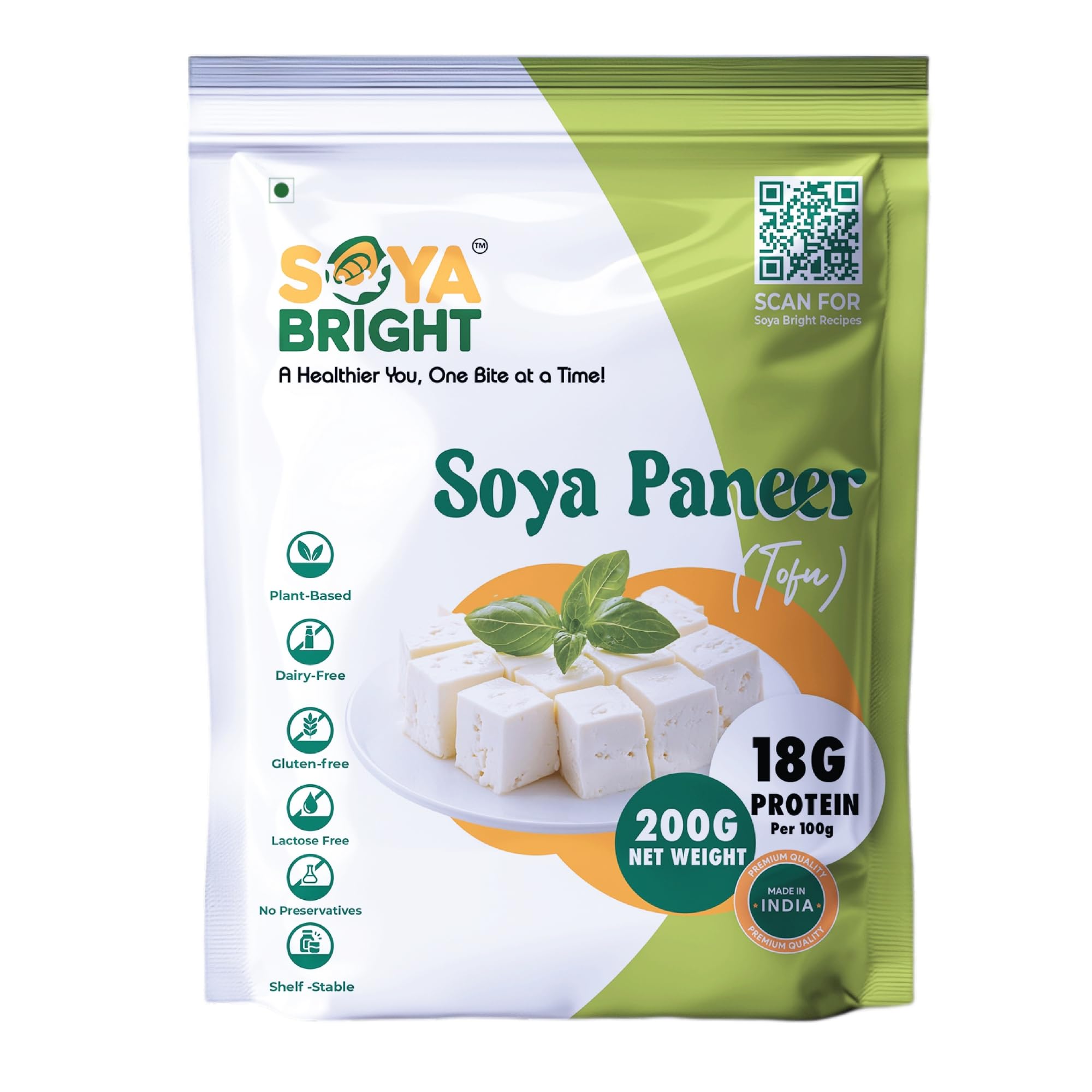 Soya Bright Soya Paneer (Tofu) 200g | High Protein Vegan Paneer | Dairy Free | Lactose Free | Gluten Free | Plant Based Protein-image-40