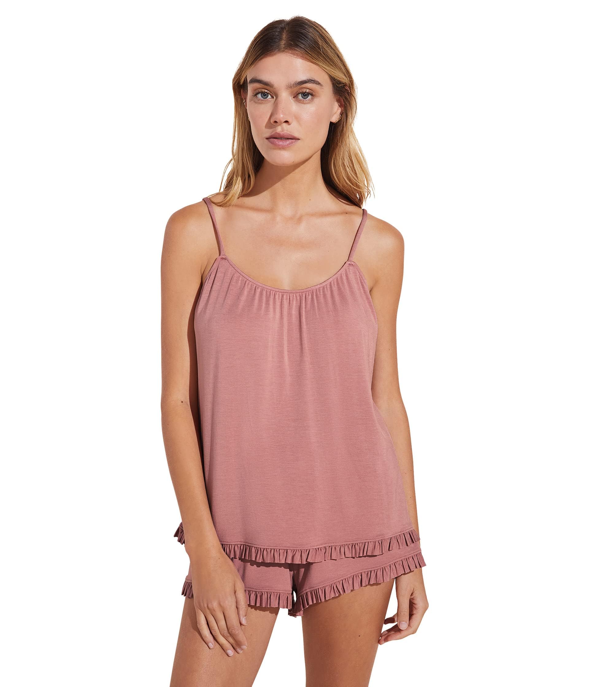EberjeyGisele Cami and Shorts Set for Women - Sleeveless Silhouette with Scoop Neckline, Relaxed Fit, and Pullover Style
