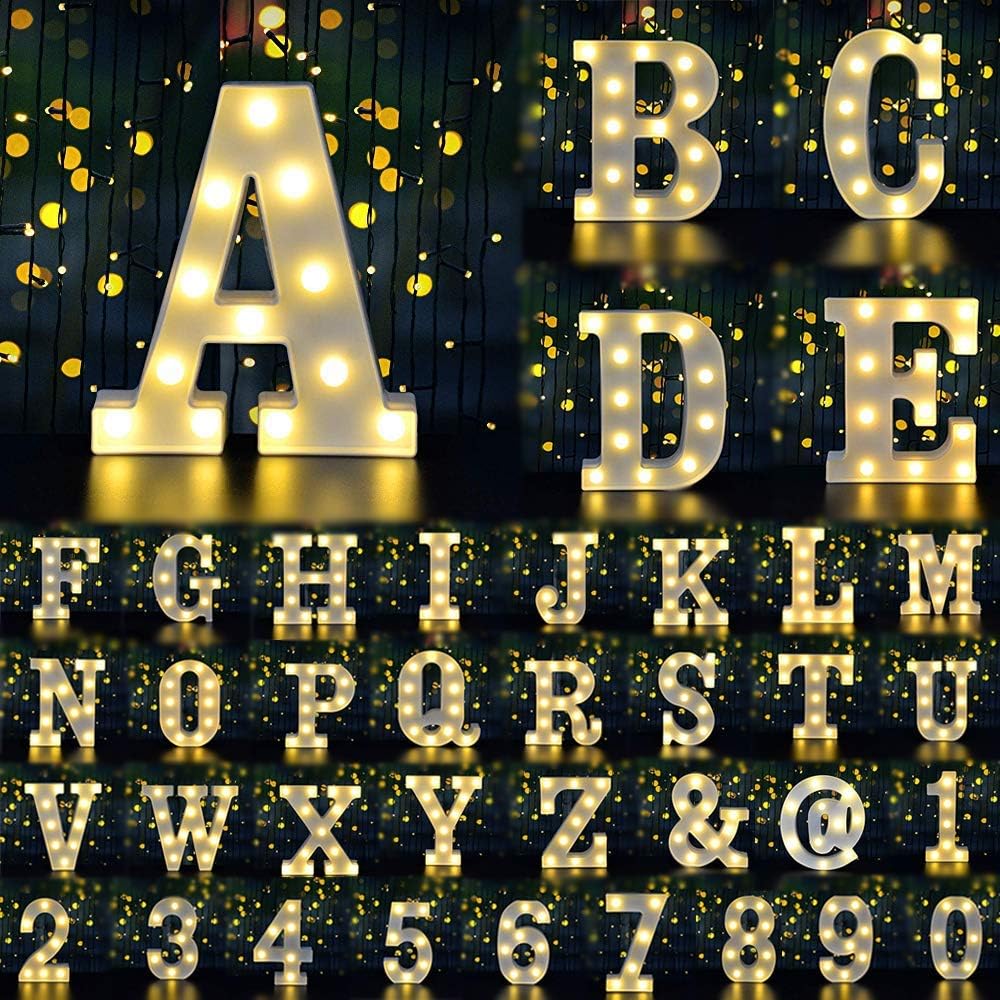 Dream Master LED Light Sign Marquee Letter Lights Sign, Light Up Alphabet Letter for Home Party Wedding Decoration(White B)