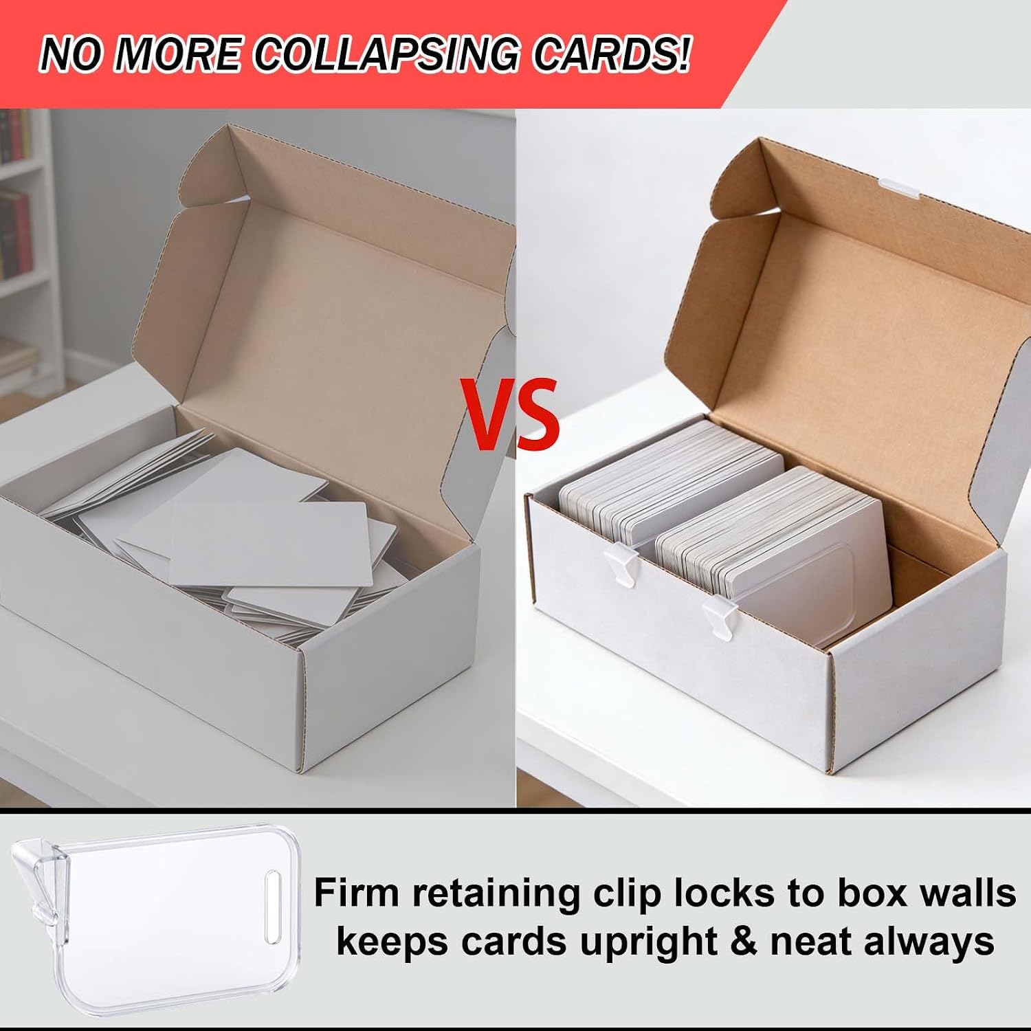 PP Trading Card Dividers Clip, Bryxium 20 Pcs Plastic Divider Cards | Game Card Box Sorting Dividers with Retaining Clips for MTG TCG Baseball Sports Cards Storage Boxes