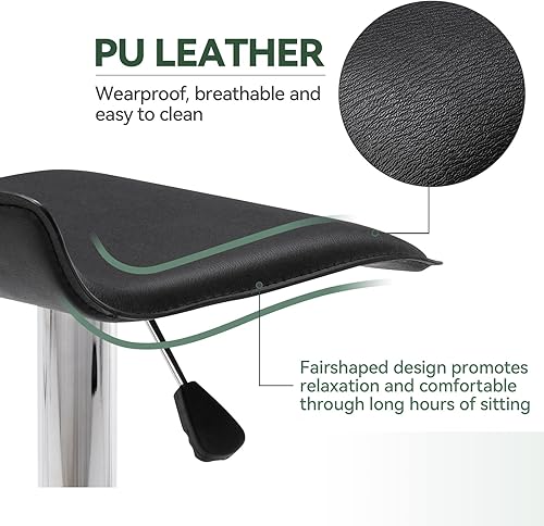 Miniatura 6 de Vogue Furniture Direct Juego de 2 taburetes de bar ajustables, modernos taburetes de bar giratorios de piel sintética para elevador de aire, silla