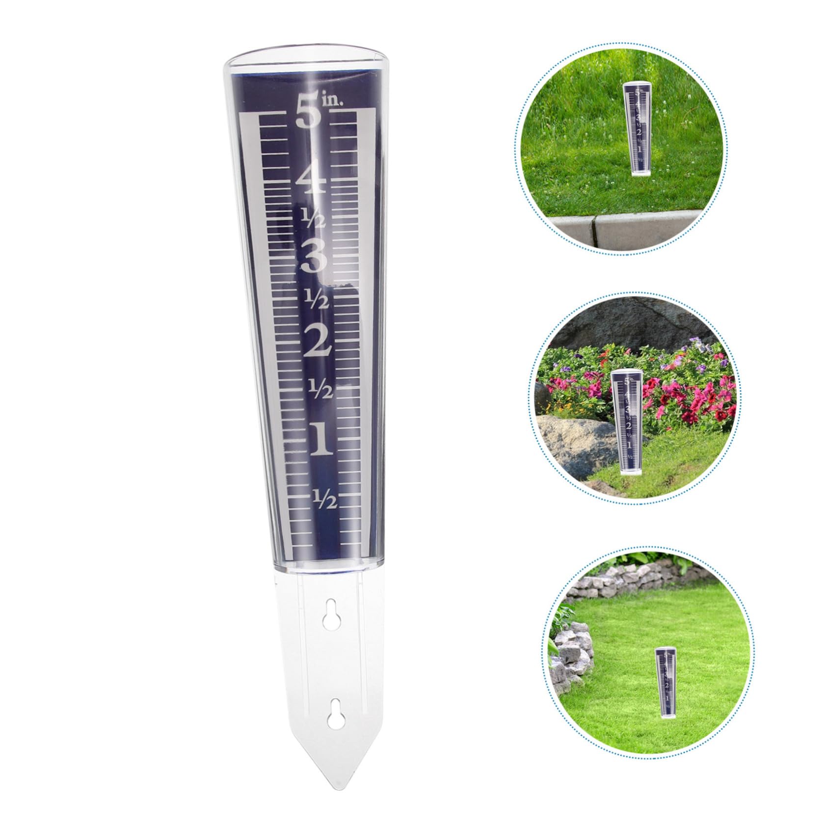 POPETPOP 5pezzi Rain Gauge Tube Trasparente Da Giardino Con Picchetto Strumento Di Misura Della Pioggia Per e Cortili Misuratore Di Precipitazioni Resistente e Pratico Per