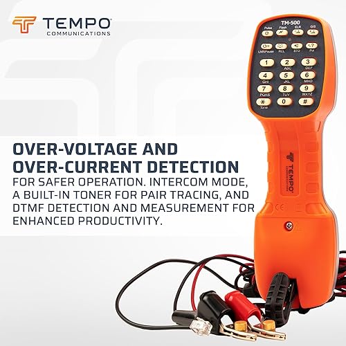 Miniatura 2 de Tempo Communications TM-500 Lineman - Juego de prueba de teléfonojuego de tope - grado profesional último modelo