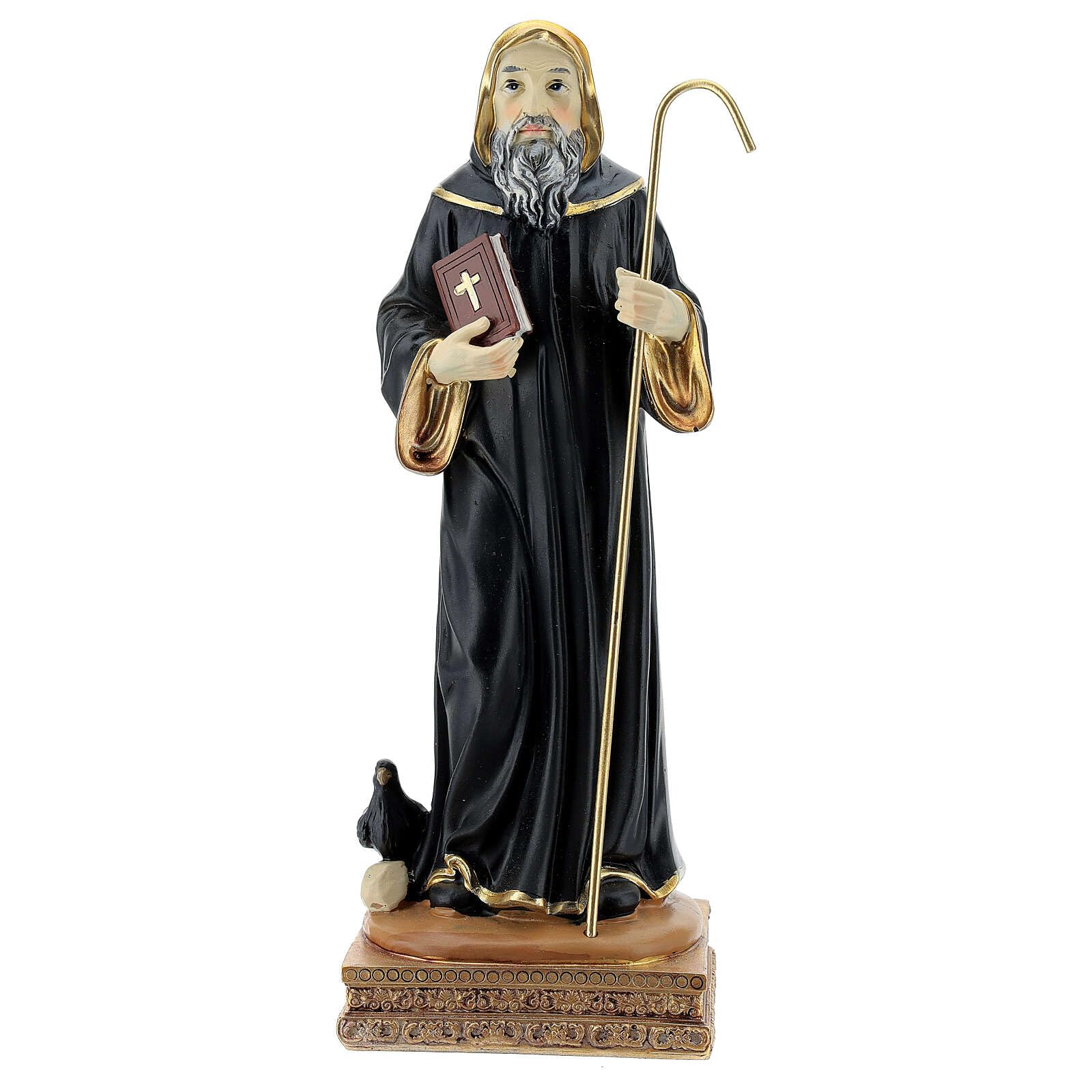 Holyart Statue in resina e PVC: Statua San Benedetto corvo resina 21 cm