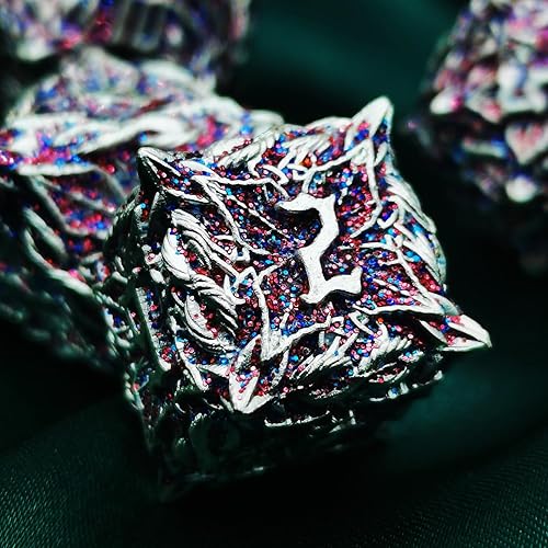 Miniatura 3 de Juego de dados de metal DND Flash Magic Vine Leaf 7 piezas de dados poliédricos D&D aplicables a DunFgeons and Dragons Gift Juego de dados de rol