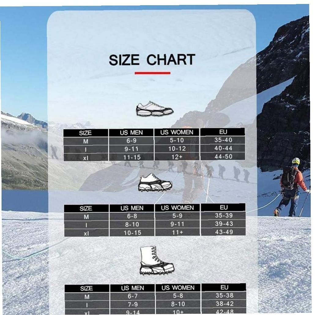 Crampons de Traction Crampons, poignées de Neige glacée pour Chaussures avec 23 Pointes en Acier Inoxydable pour la Marche, Le Jogging, l'escalade, la randonnée sur la Neige et la