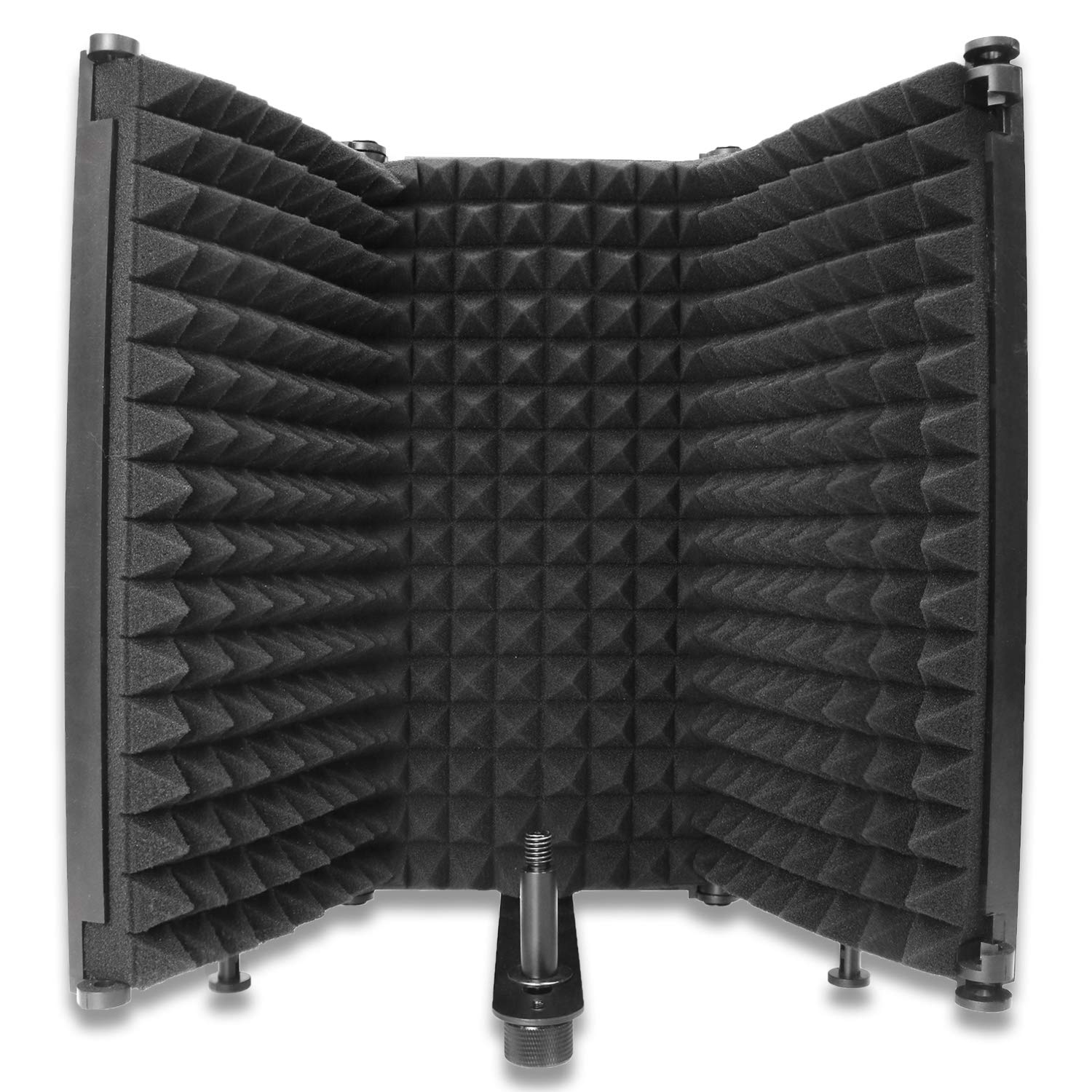 YOUSHARES Mic Isolation Shield - Adjustable Portable Studio Acoustic Shield with Absorbing Foam for Microphone, Vocal Booth Mic Reflection Filter for Home Voice Studio to Filter Vocal (3 Panels)