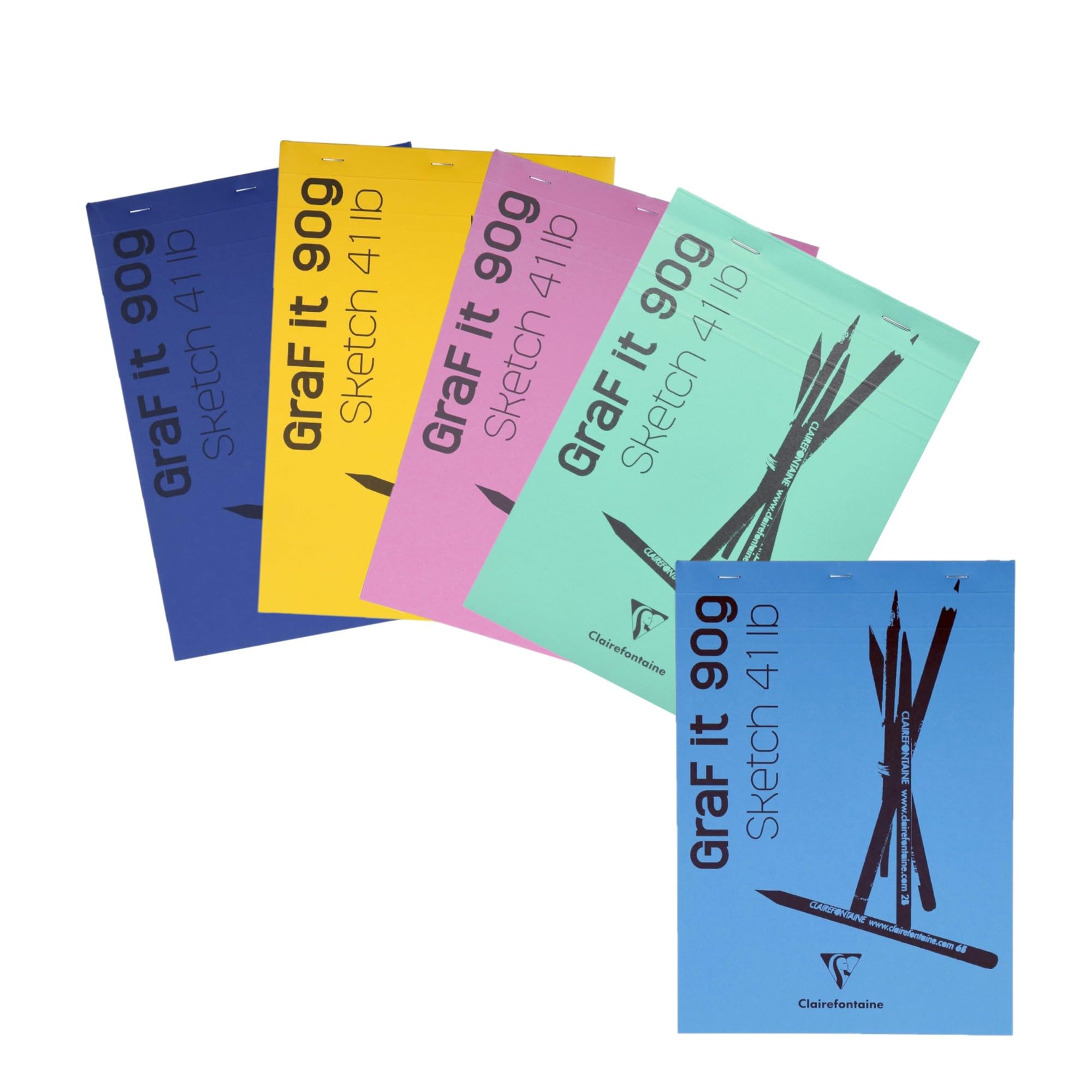 Clairefontaine - Ref 96623C - Graf'It Drawing Sketchbook (80 Sheets) - A4 (210 x 297mm) in Size, 90gsm Drawing Paper, Micro-Perforated Sheets - Random Colour Cover