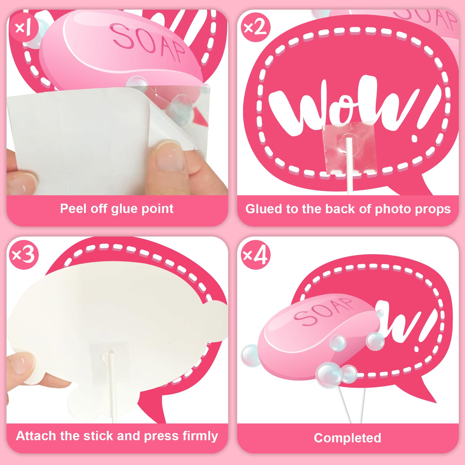 26 Pièces Accessoires Photomaton Spa - Kit Selfie Maquillage Anniversaire Fête Spa Accessoire Photobooth