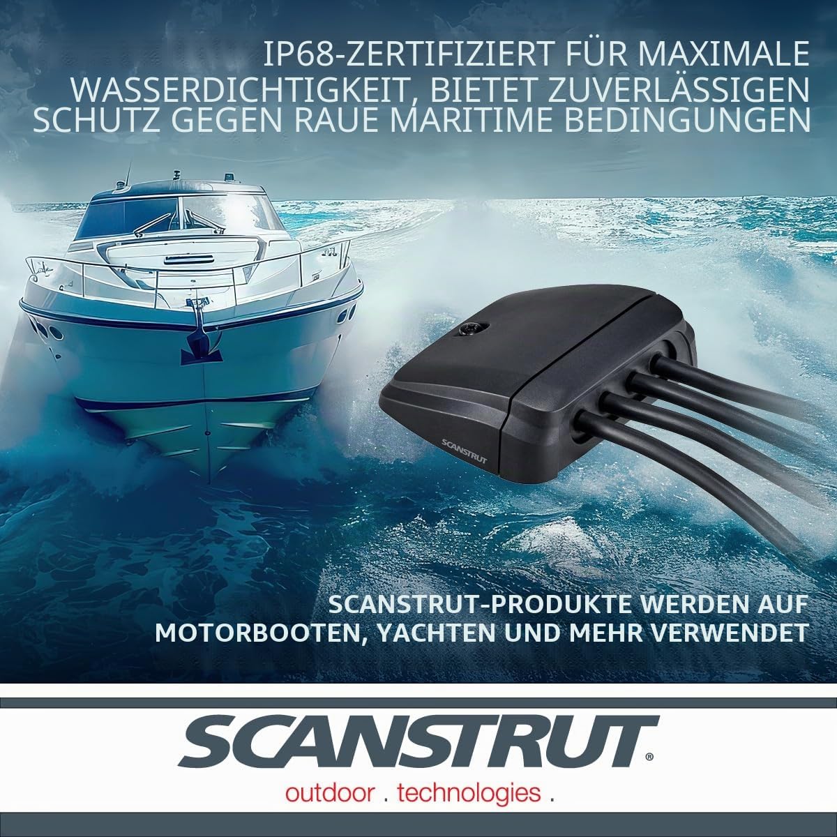 Scanstrut DS-H-Multi-BLK Horizontale Kabeldichtung - IP68 wasserdichte Multi-Kabeleinführung | Marine-Qualität, UV-beständig für Wohnmobil, Boot & Dachinstallationen