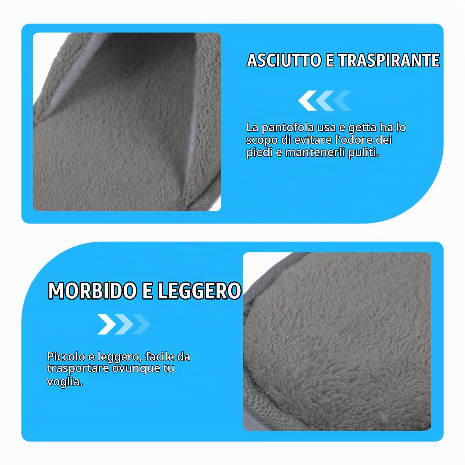 Artibetter 6 Paia di Pantofole Usa E Getta Antiscivolo Pantofole Spa Usa E Getta Pantofole da Casa Usa E Getta Pantofole in Pile Corallo Punta Chiusa per Hotel Casa Uso Degli Ospiti