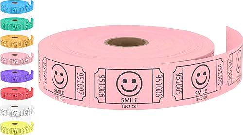 Tacticai - 200 boletos rosados (8 colores disponibles) para rifas, eventos, entradas, premio de clase, recaudación de fondos y premios (rollo