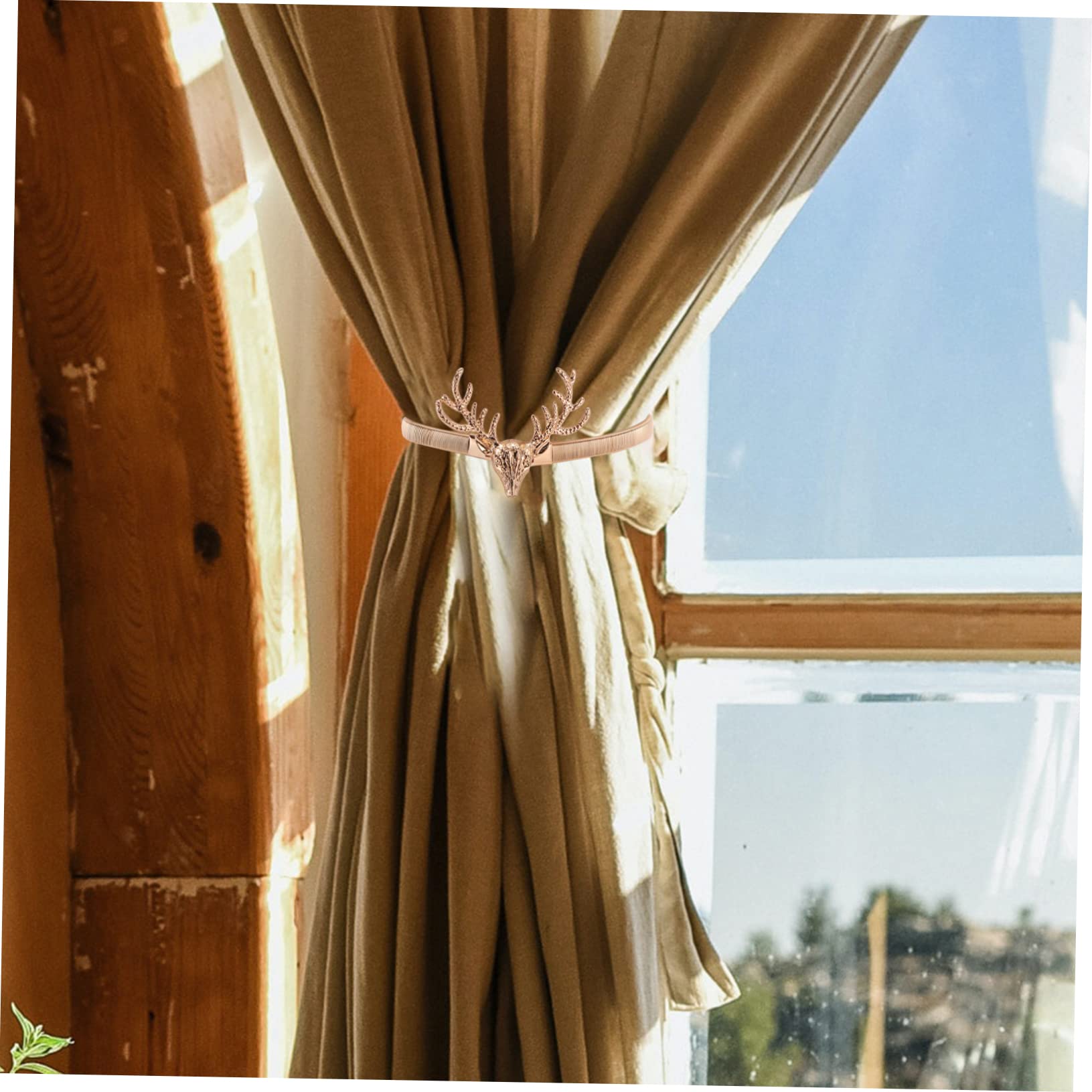 DECHOUS 6pezzi Fermatenda Elegante Metallo Forma di Corna di Cervo per Casa Ufficio e Hotel Design Creativo per Abbellire Le Tende