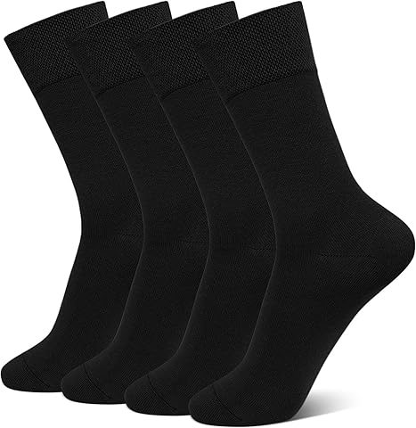 ZAKASA Calcetines de Bambú Hombre Mujer: Calcetines Negocios Ultra Suave Transpirables Sin Costuras 4 paires