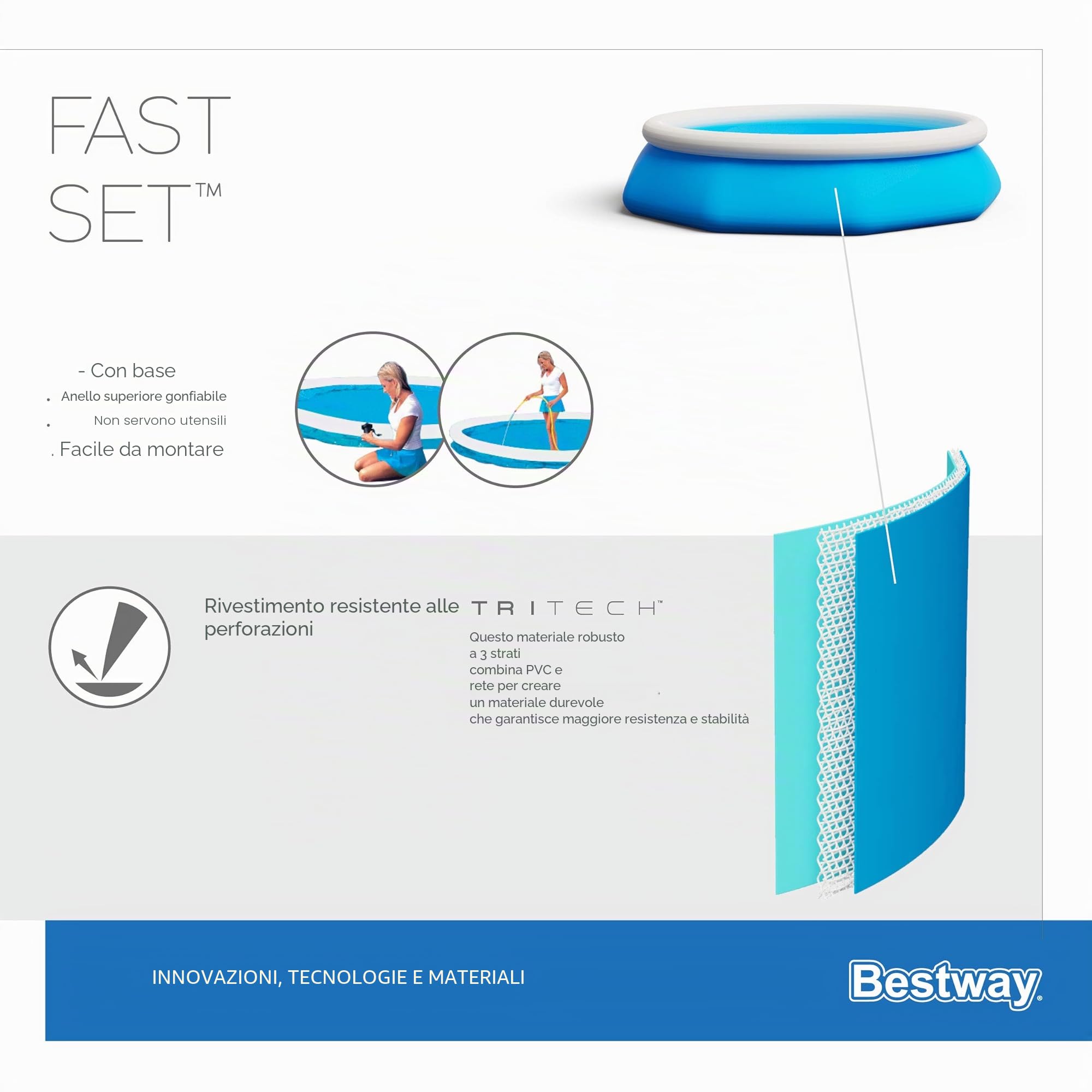 Bestway 57266 Piscina Fuori Terra Fast Set da 305x76 cm