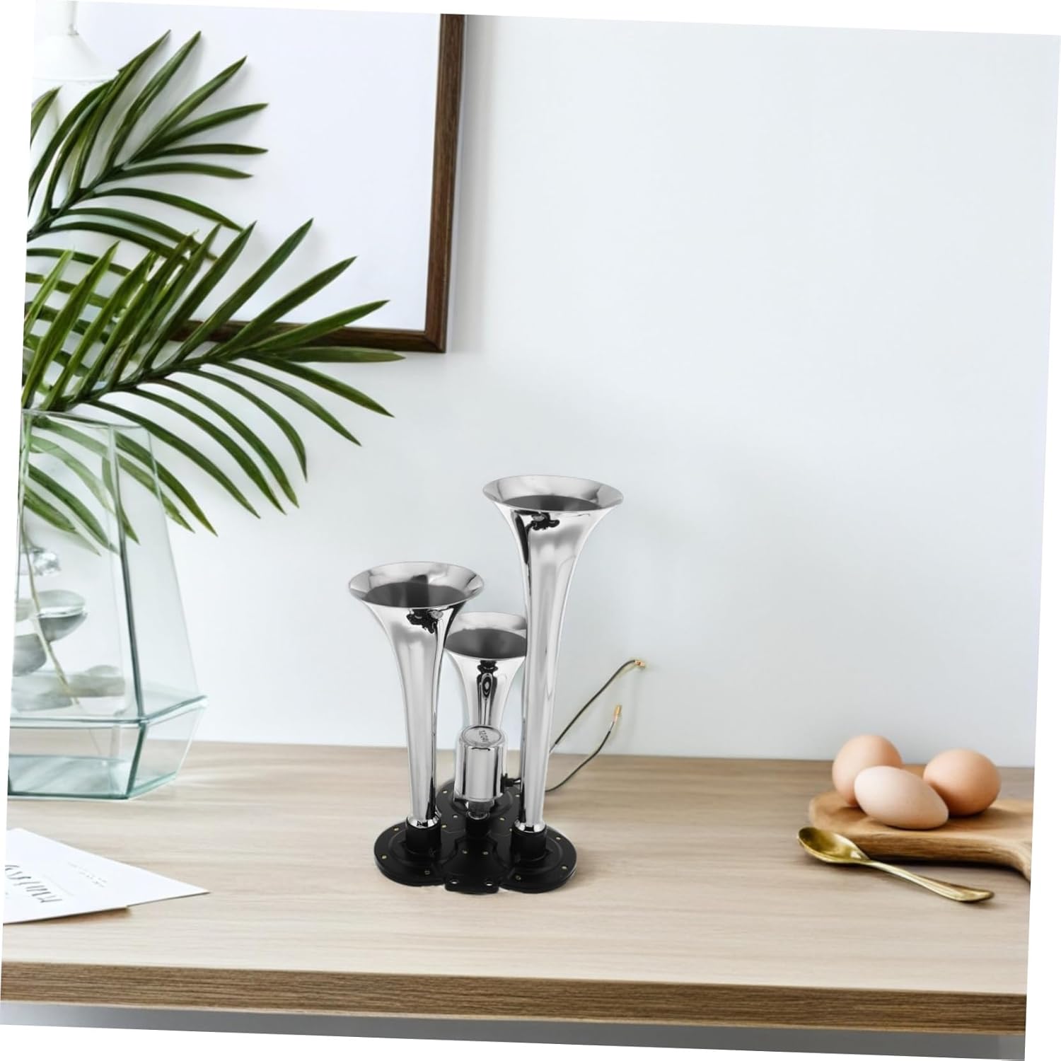 ABOOFAN Triple Trumpet Air Horn Kit for Trucks and Cars 12/24V Loud Train Horn Compressor Suitable for Motorcycles SUVs and Boats