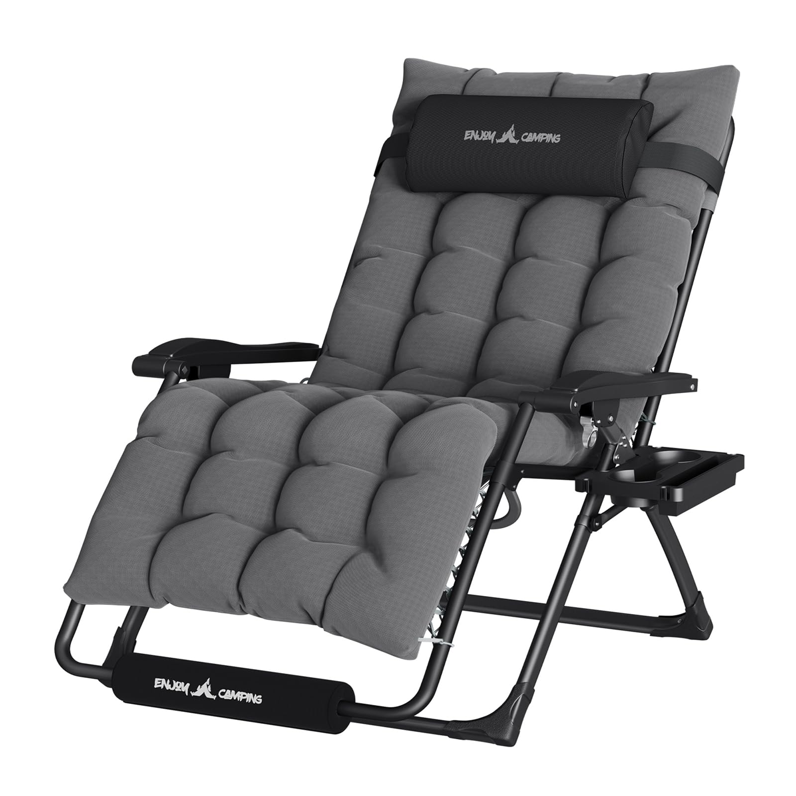 UDPATIO Oversized Zero Gravity Chair 29In XL Patio Reclining Chair with Cushion, Outdoor Folding Recliner with Pillows|Cup Holder|Foot Rest|Padded
