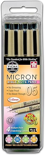 Miniatura 2 de GT Luscombe Company Inc Pigma Micron 005 Ultra Fine  05 - Kit de bolígrafos de notas bíblicas de punta media  No se mancha ni se decolora  Seguro