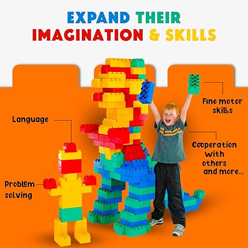 Miniatura 5 de BiggoBlocks Juego de 48 bloques gigantes  Fabricado en los Estados Unidos  40 bloques grandes  8 bloques pequeños  4 colores rojo, amarillo, verde,