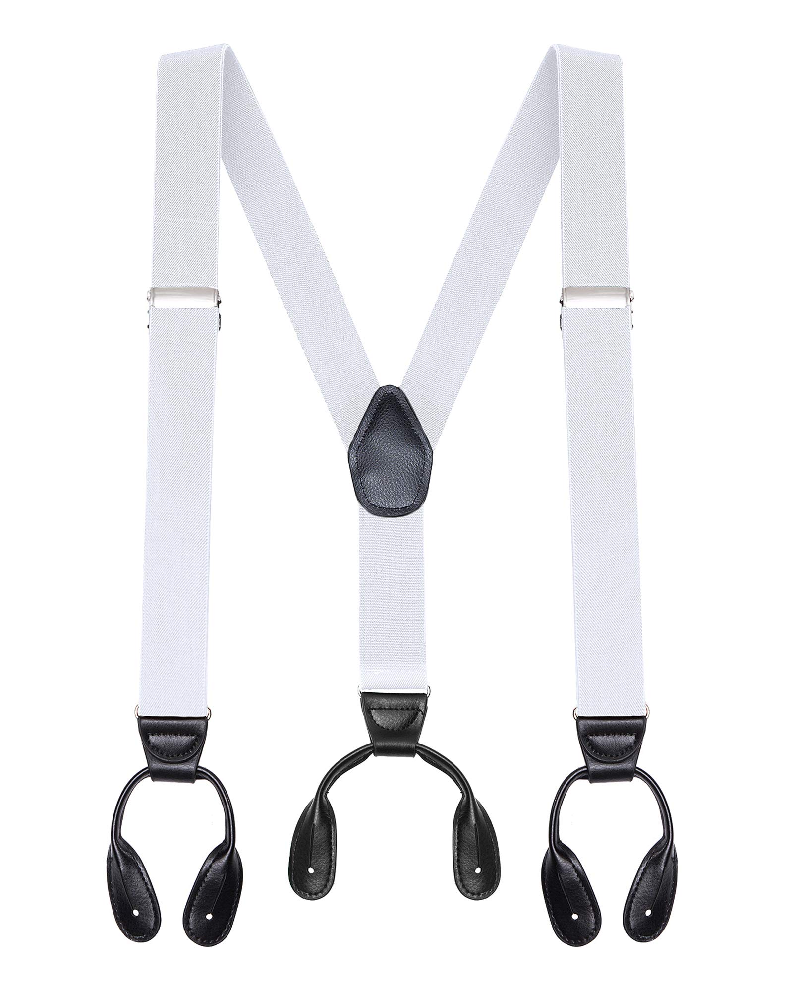 Buyless FashionButten End Suspenders for Men - 48" Adjustable Straps 1 1/4" - Y Shape