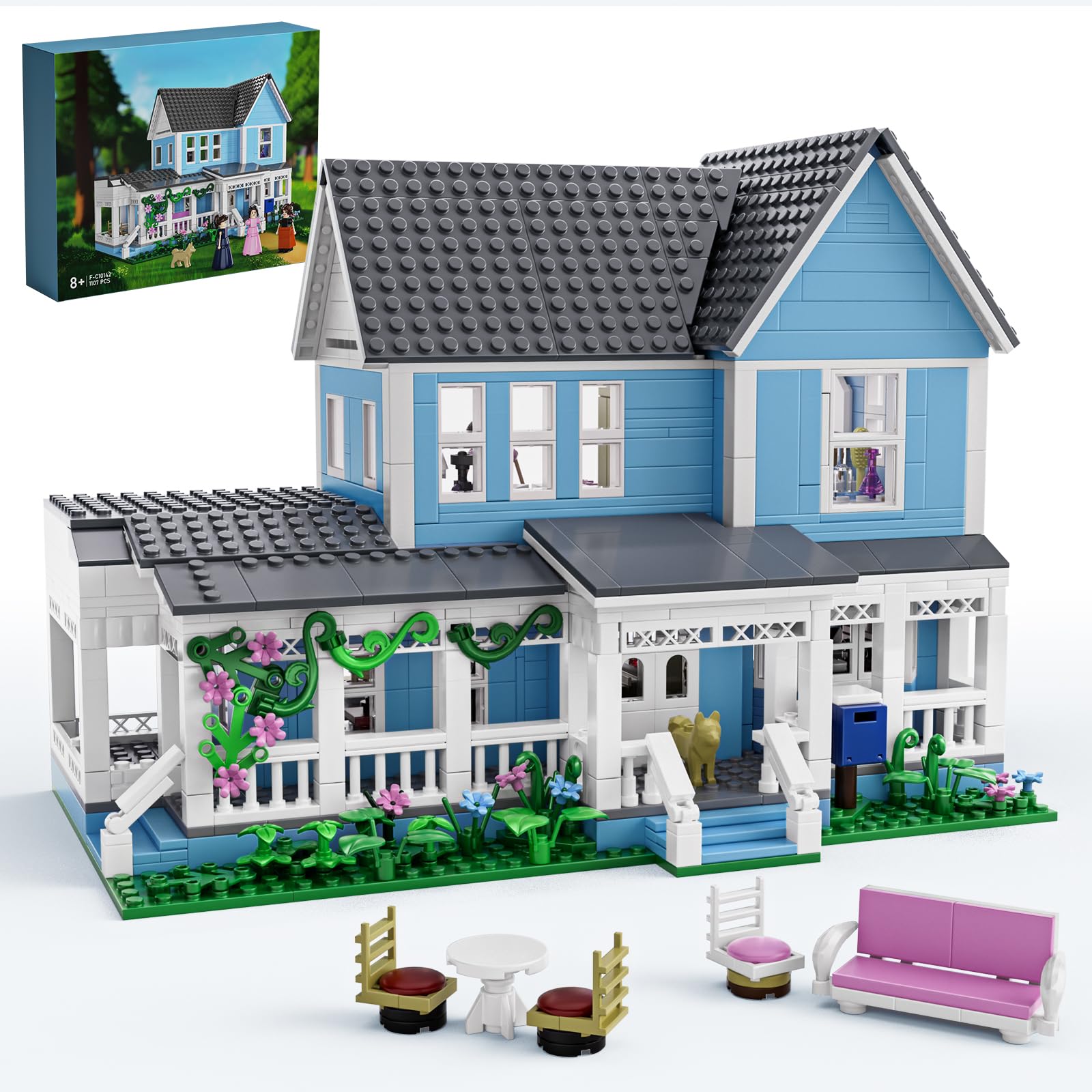 Gilmore House in Stars Hollow Luke’s Diner Lorelai Movie Building Block Toys Set Compatible with Lego, Gift Decor and Collectibles for Family Sitcom