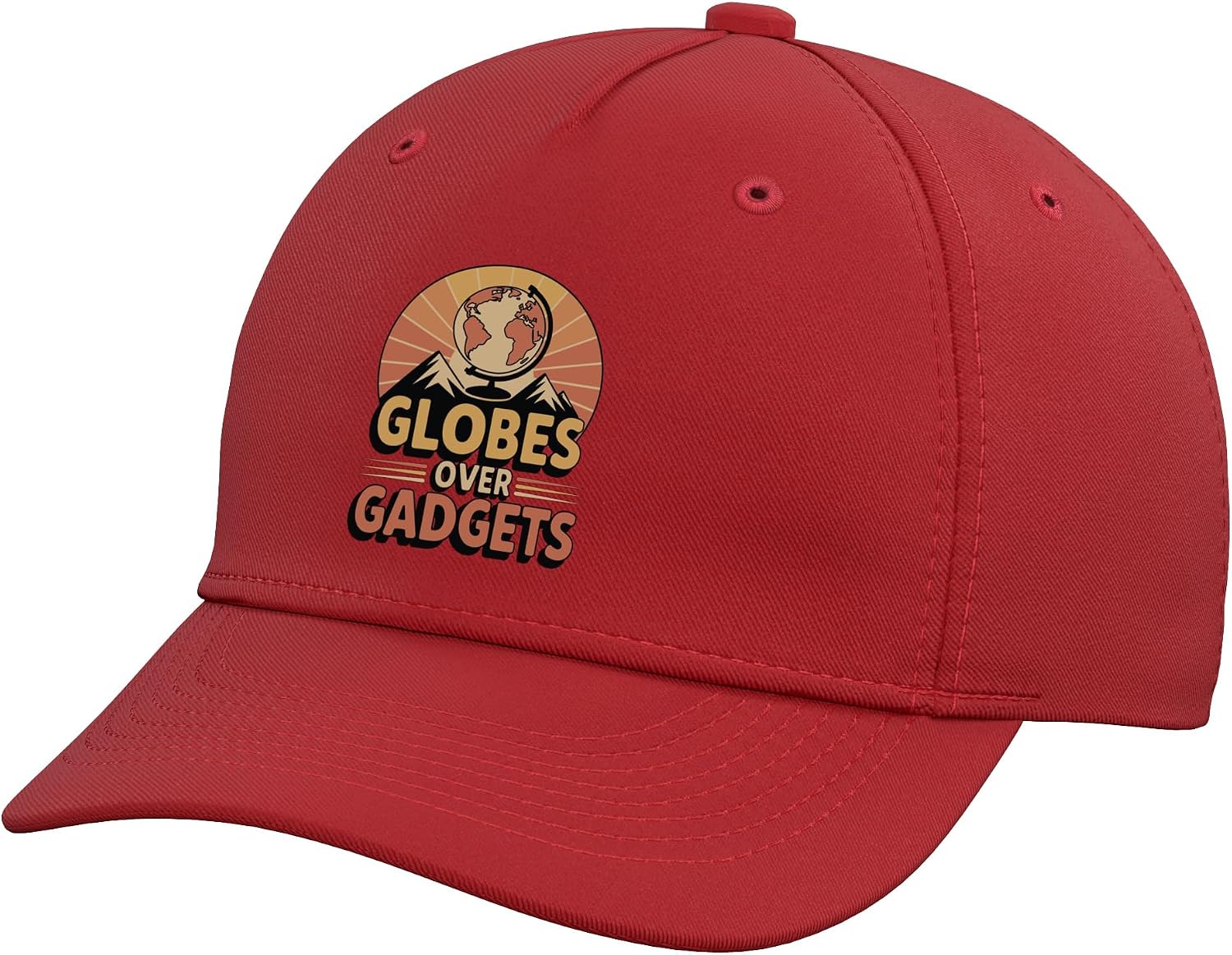 Globes Over Gadgets - Retro World Traveler Wanderlust Adjustable Baseball Hat