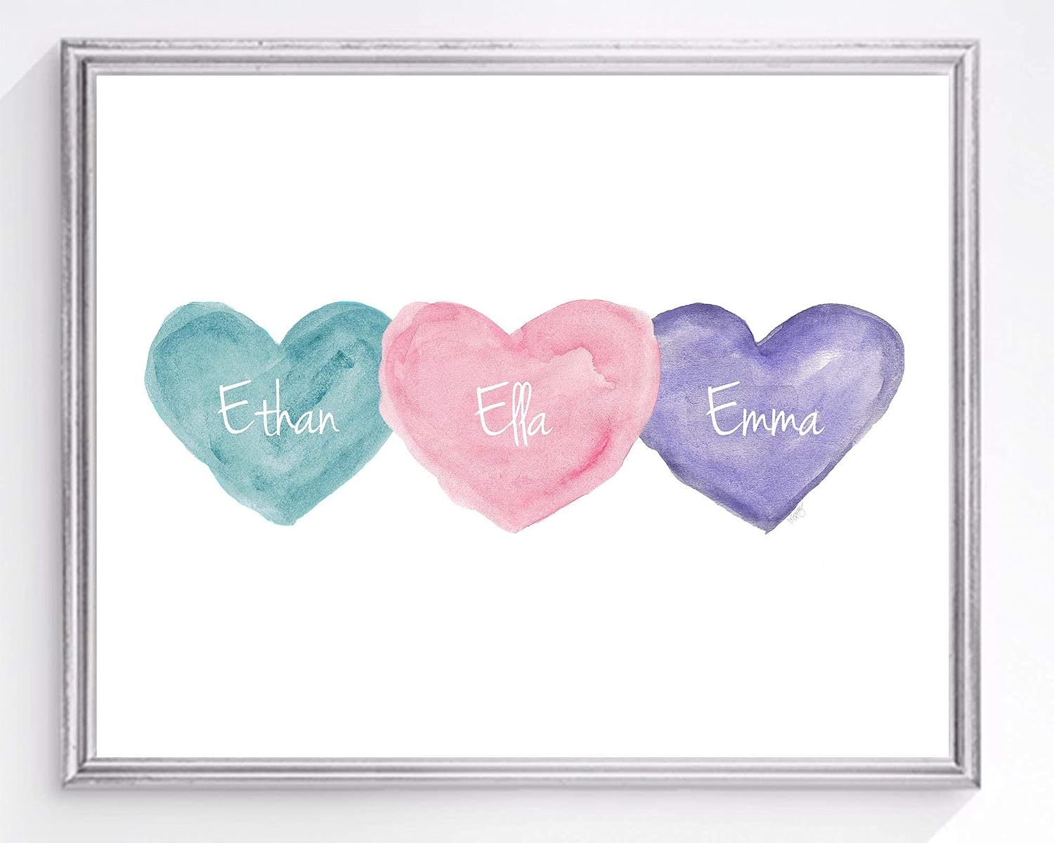 Baby Gift for Triplets, Newborn Siblings Present, Nursery Art for Boy Girl Space, Unframed, 6 Colors