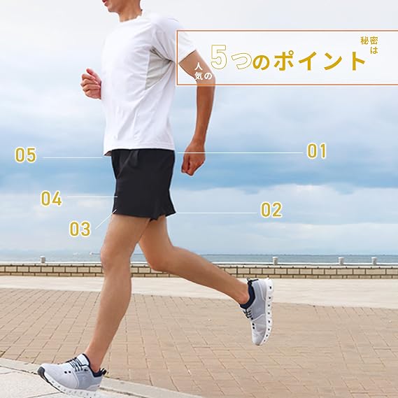 Amazon | [RUN JOURNEY] ランニングパンツ メンズ 【3つのポケットで
