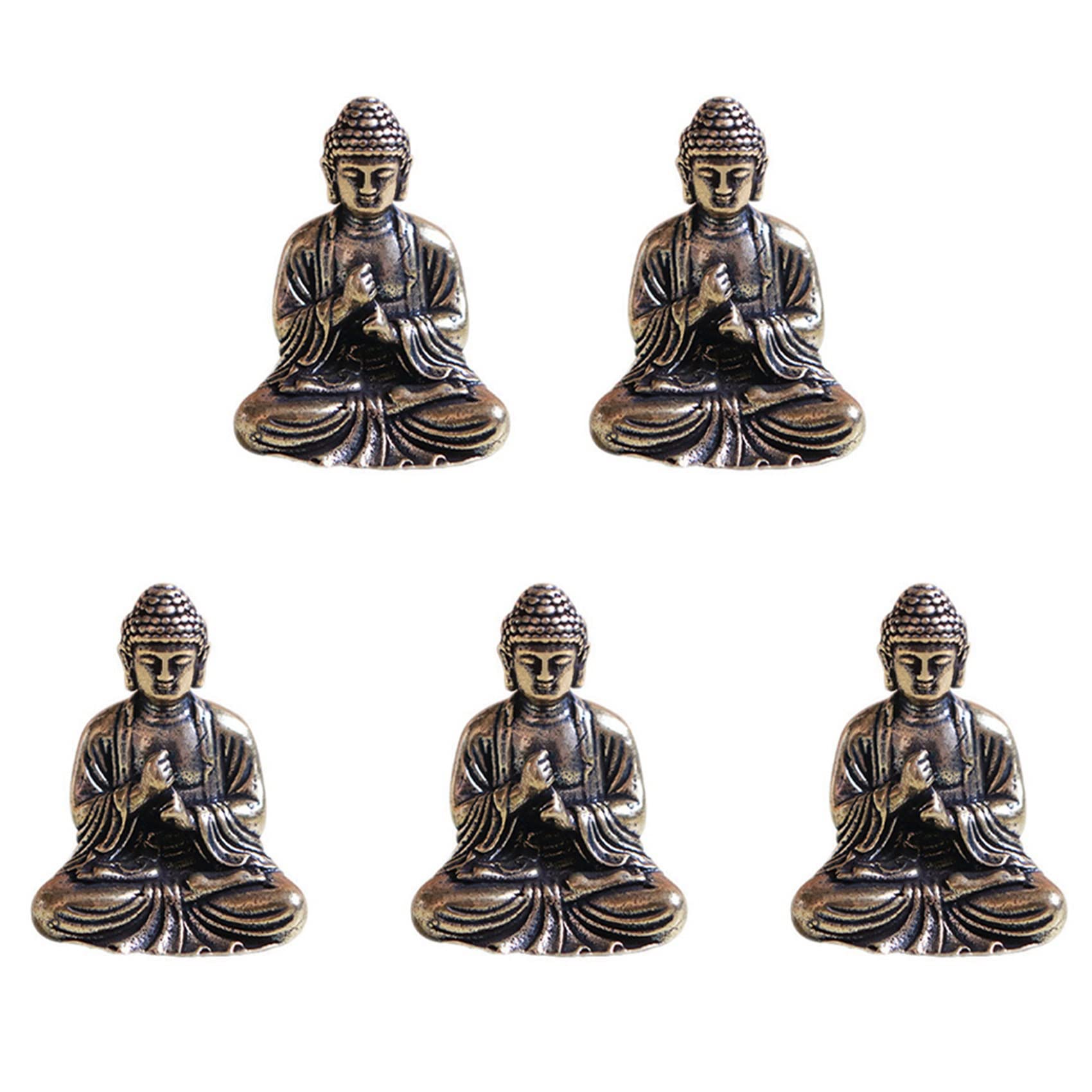 Hndhbfgrt 5X Mini Buddha Statue Bronze Buddha Statue Chinese Buddhism Pure Copper Bronze Sakyamuni Buddha Statue