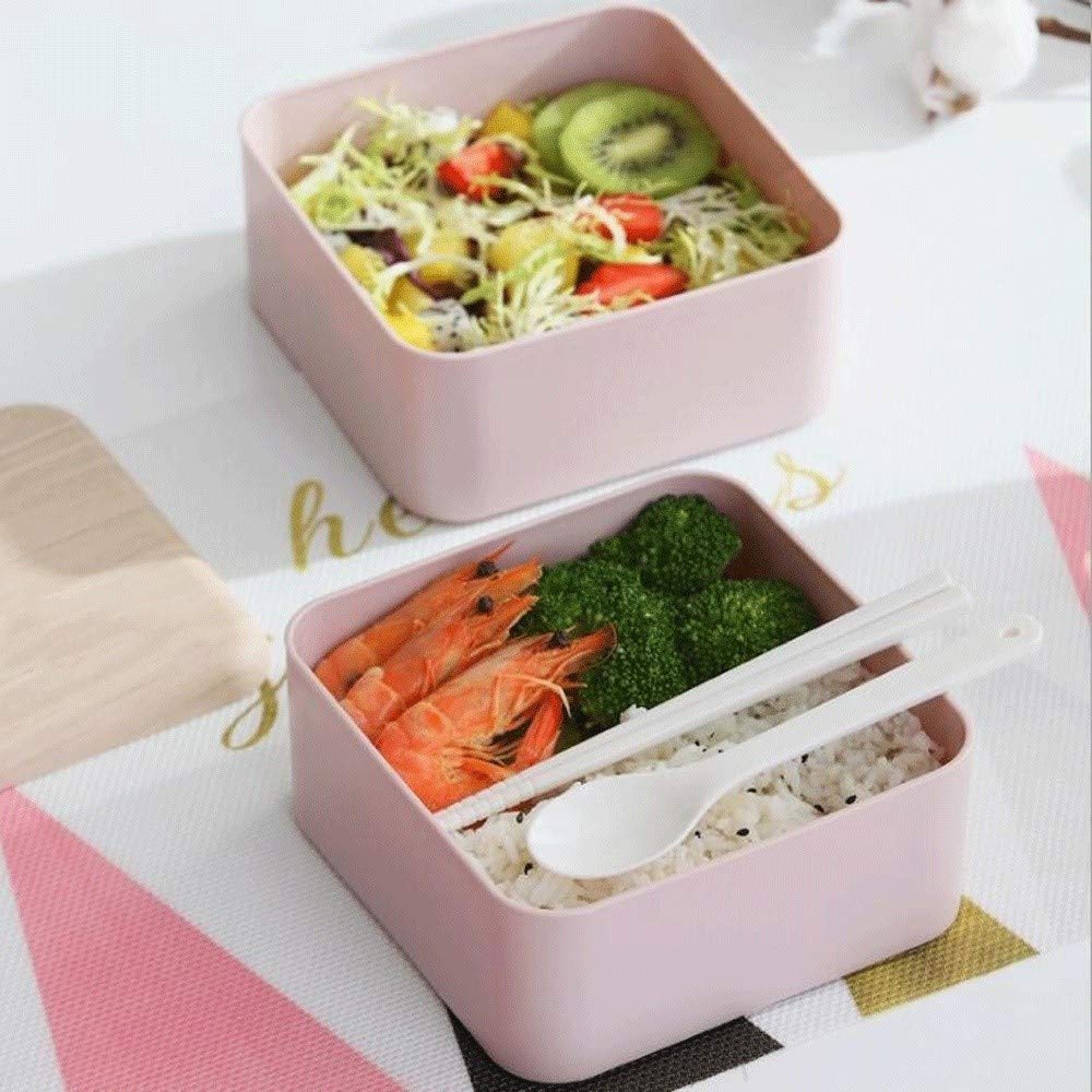 JINGYAN Boîte à bento Bento Lunch Box Micro-ondes double couche Boîte à lunch étanche en bois de style Bento Lunch Box en bois brun Lunchbox Sushi Container alimentaire