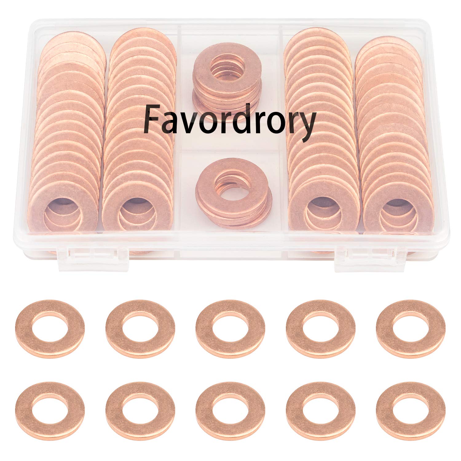 BinifiMux 50-Pack M10 X 20 X 2mm Metric Flat Copper Sealing Washers – Non-Magnetic, Conductive, Corrosion-Resistant