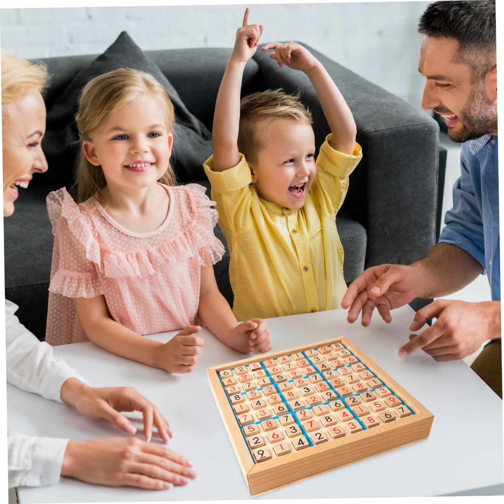 Sudoku de Madera Azul para niños, Rompecabezas de Colores con cajón, Juego de Mesa Educativo