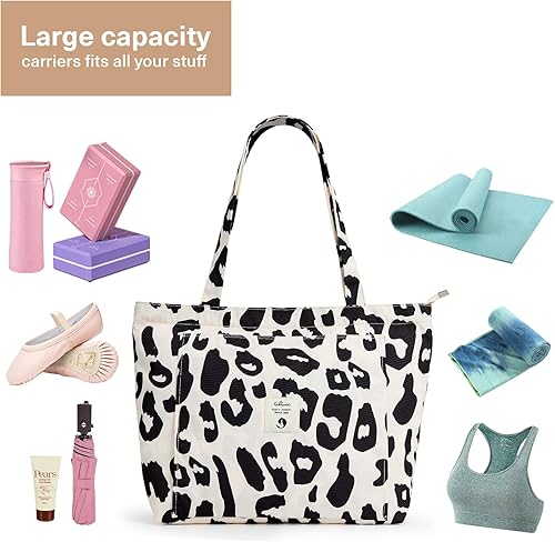 Miniatura 6 de WLLWOO WLLWOO Bolsas de yoga para mujer con esterillas de yoga, bolsas de transporte de lona para pilates, hombro, para viajes, oficina, playa,