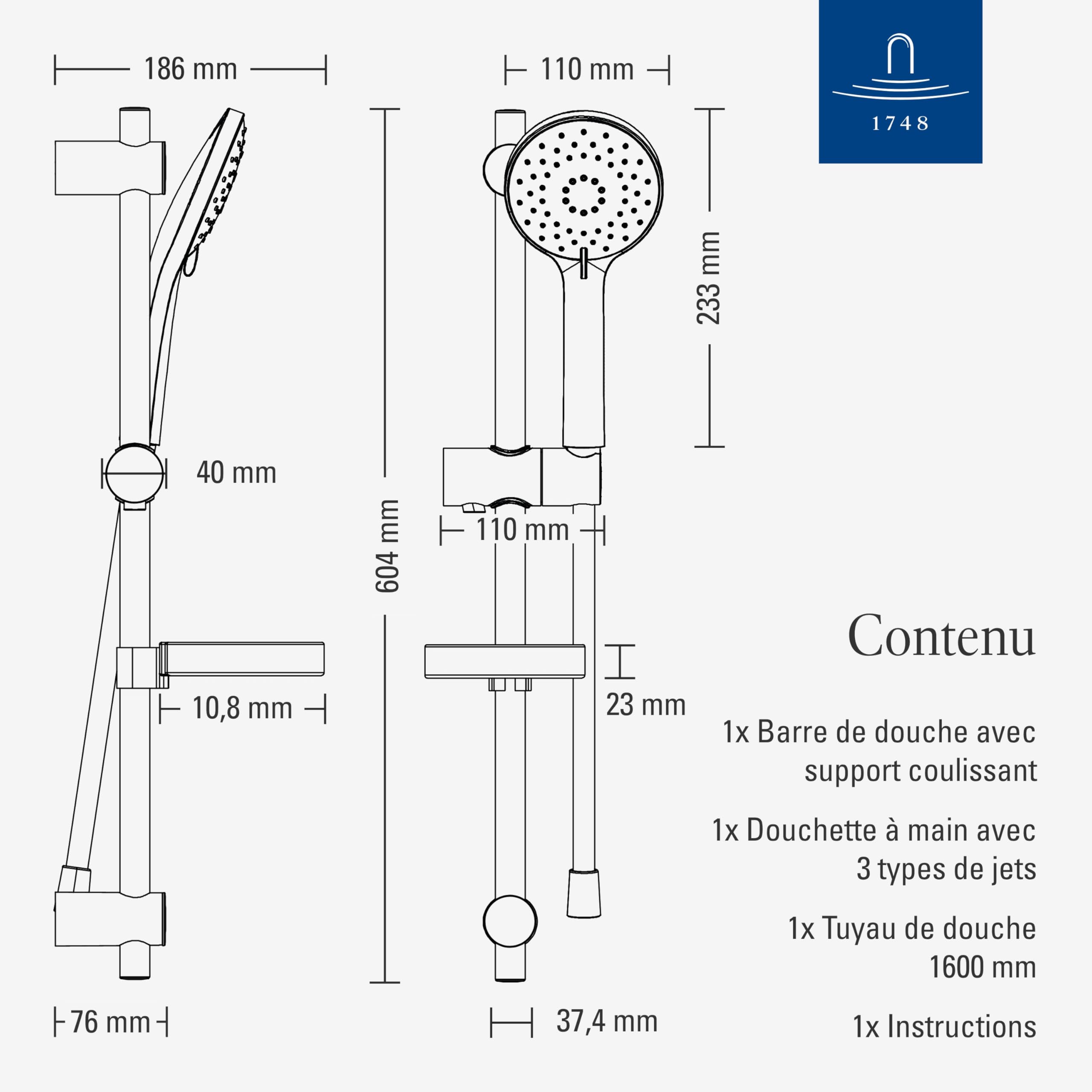 Villeroy & Boch Universal Showers ensemble de douche – Chrome