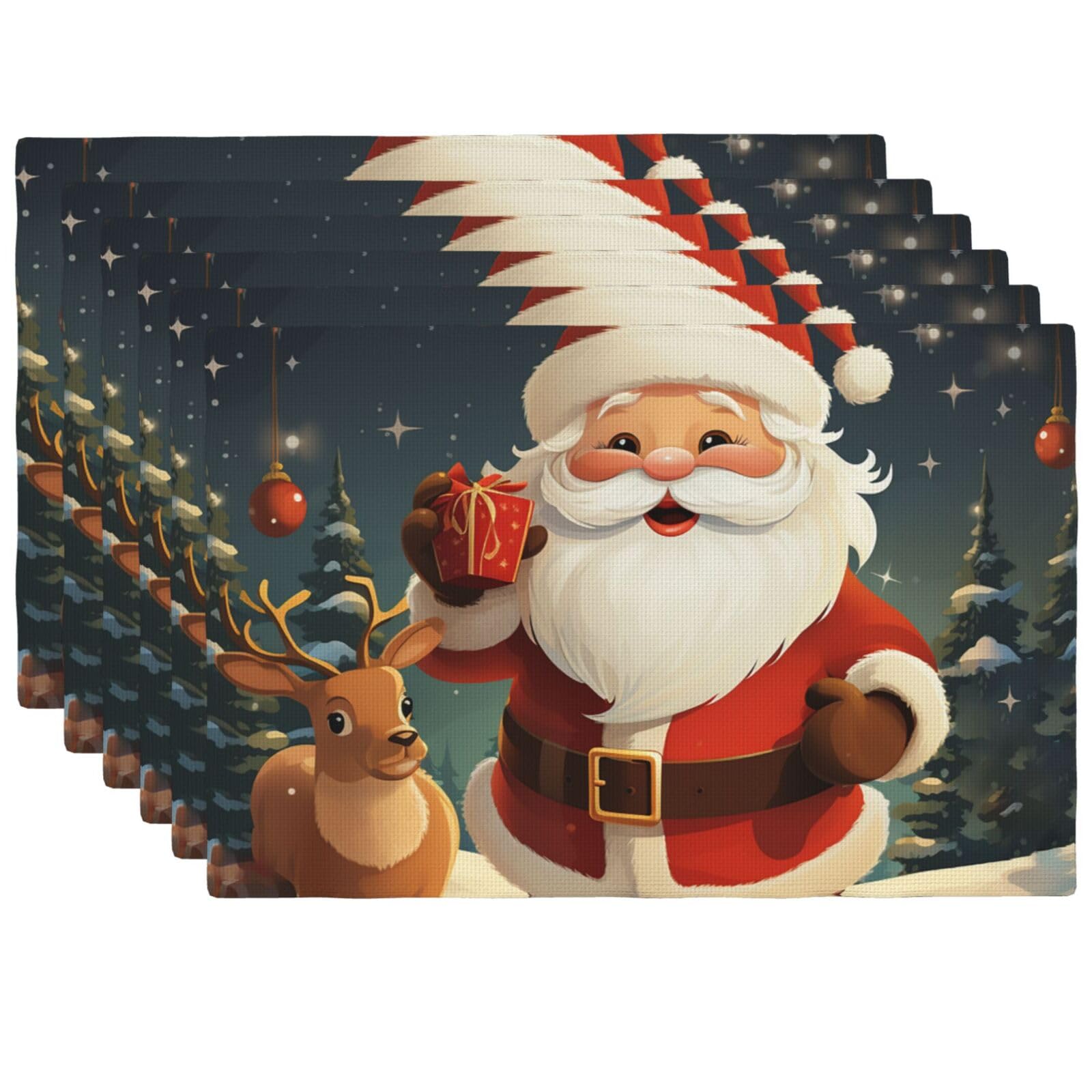 Set de table de Noël en lin tissé noble pour une décoration de table raffinée
